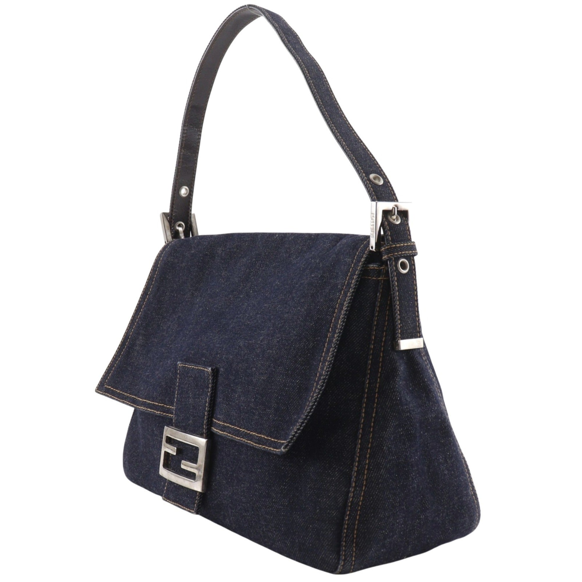 Fendi Navy Denim Shoulder Bag (Pre-Owned)