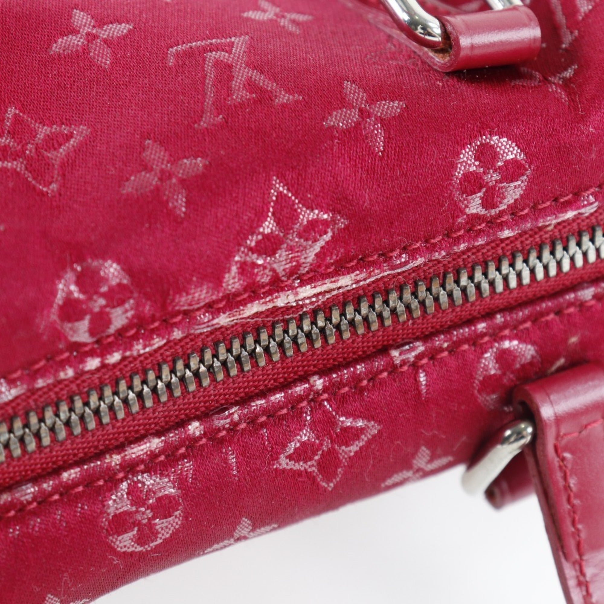 Louis Vuitton Red Color Monogram Satin Handbag (Pre-Owned)