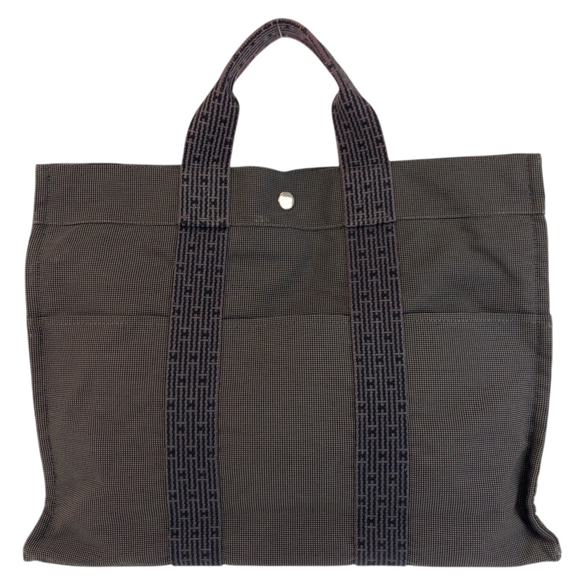 Hermes Gray Polyamide Polyester Handbag Tote Bag (Pre-Owned)