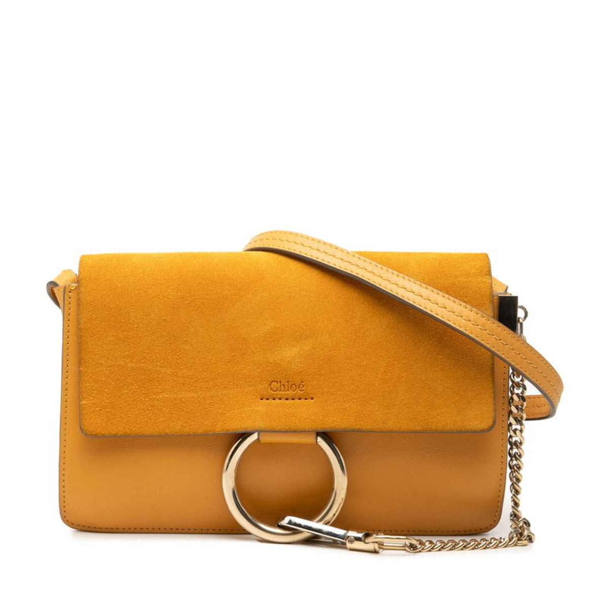 Chloé Yellow Suede Leather Shoulder Bag (Pre-Owned)