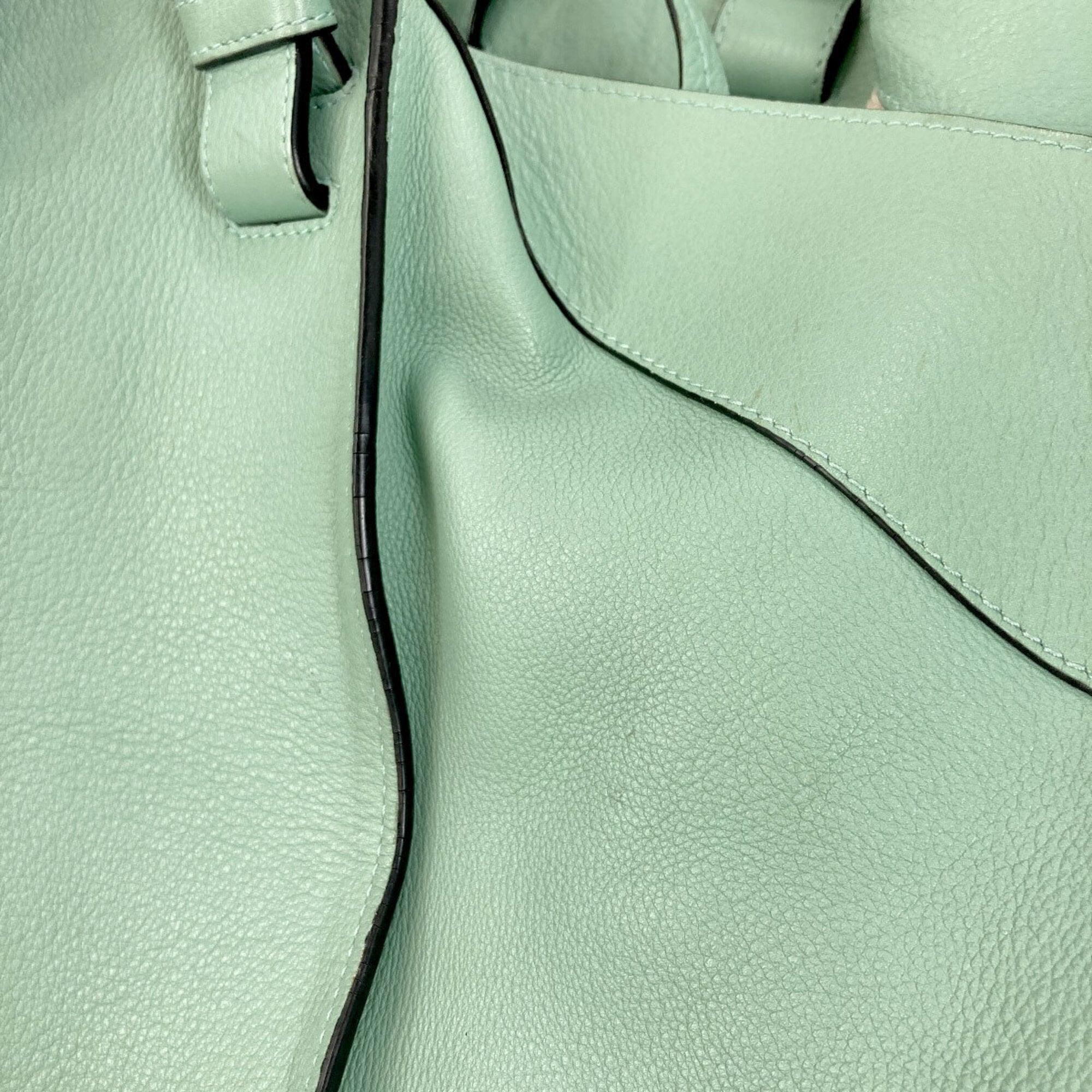 Loewe Light Green Leather Handbag Pouch (Pre-Owned)