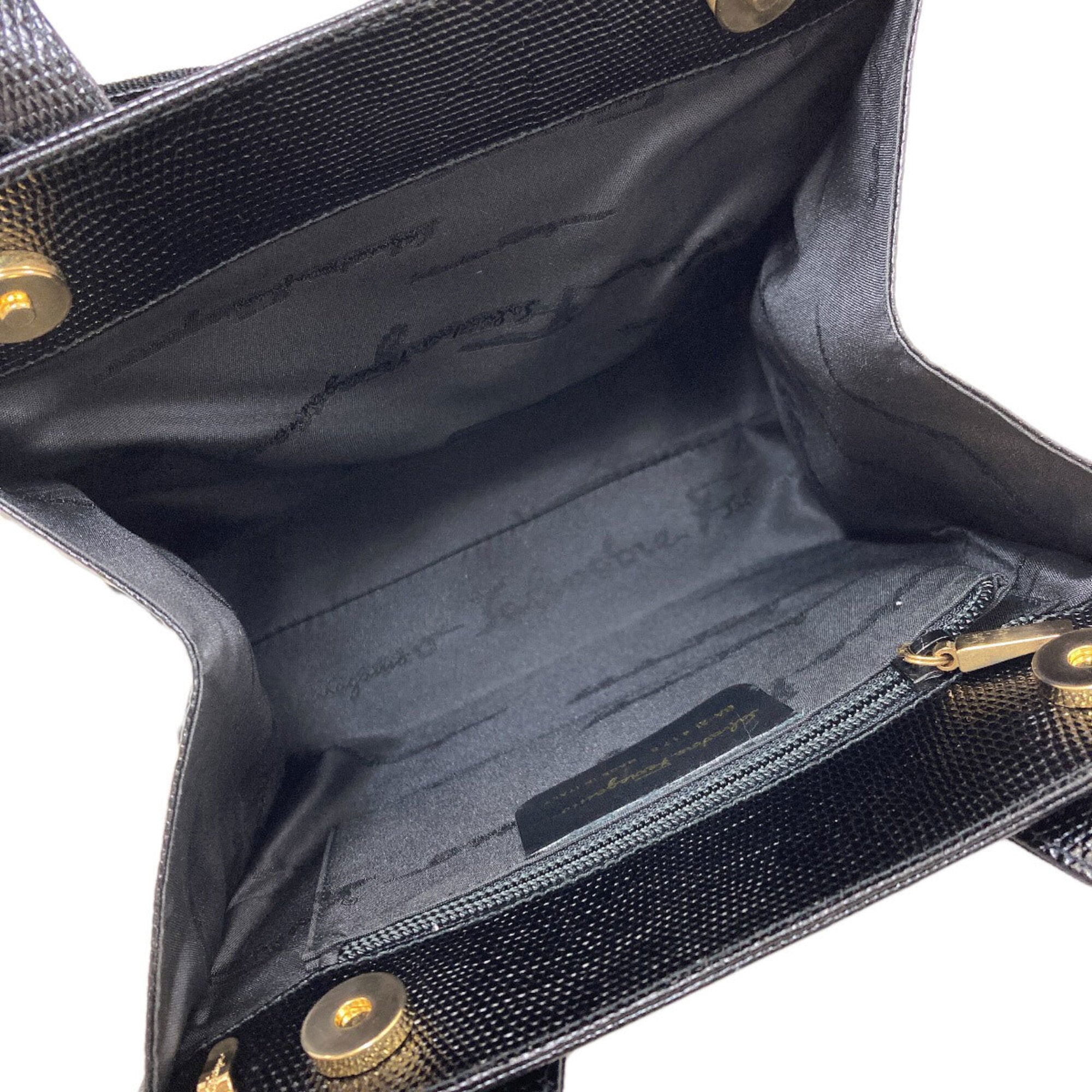 Salvatore Ferragamo Black Leather Handbag (Pre-Owned)