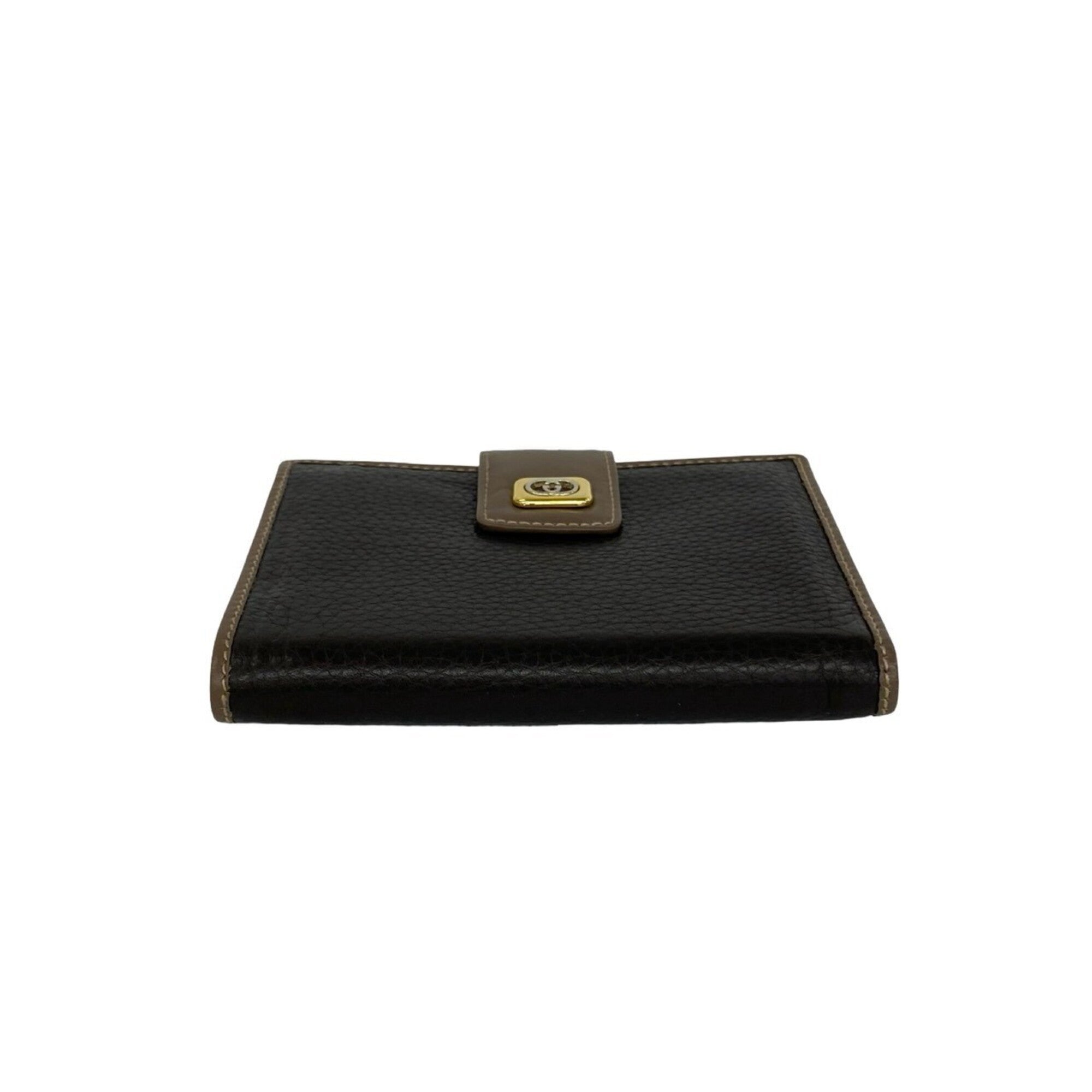 Gucci Black Brown Leather Wallet (Bi-Fold) (Pre-Owned)