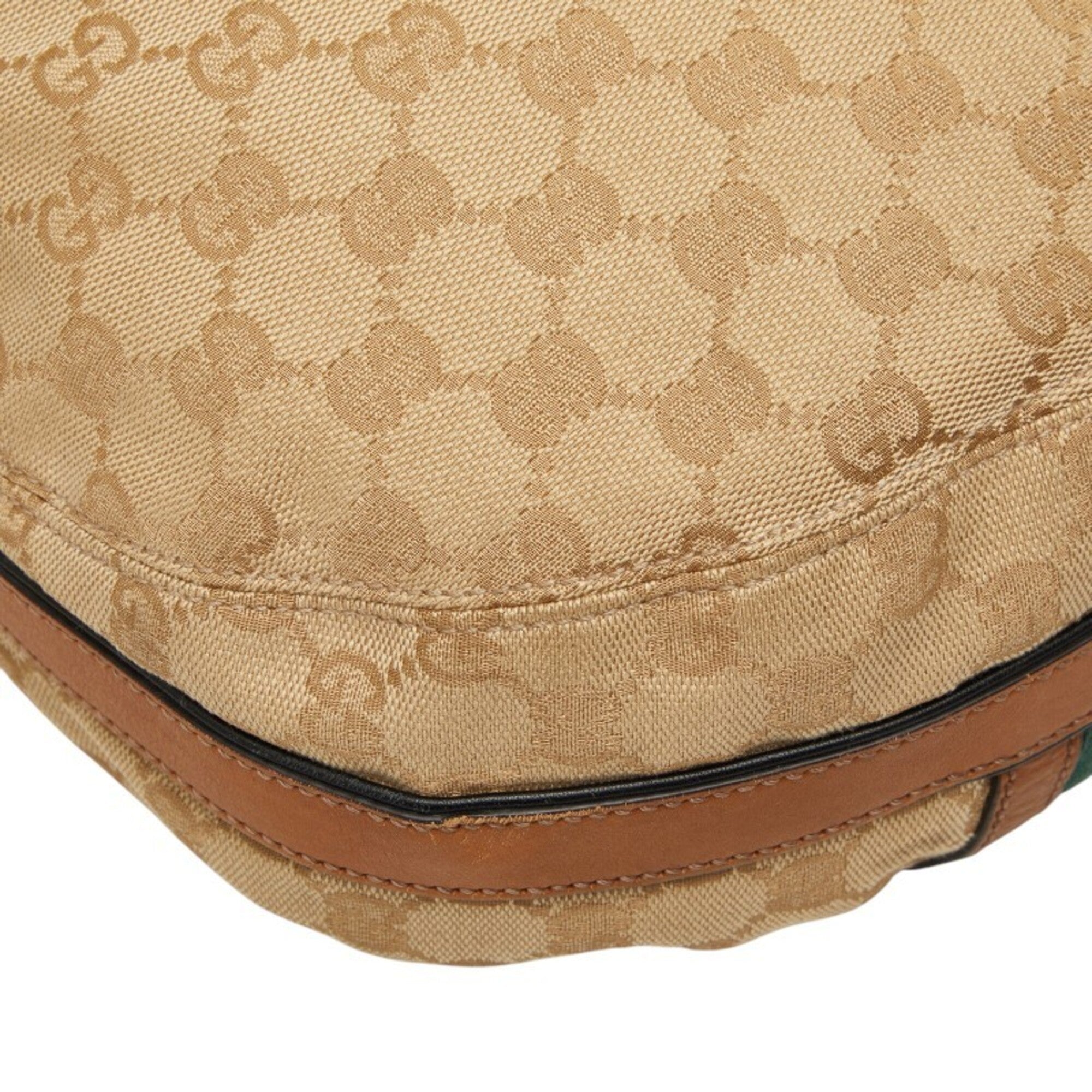 Gucci Gg Canvas Beige Multi-Color Gg Canvas Leather Shoulder Bag (Pre-Owned)