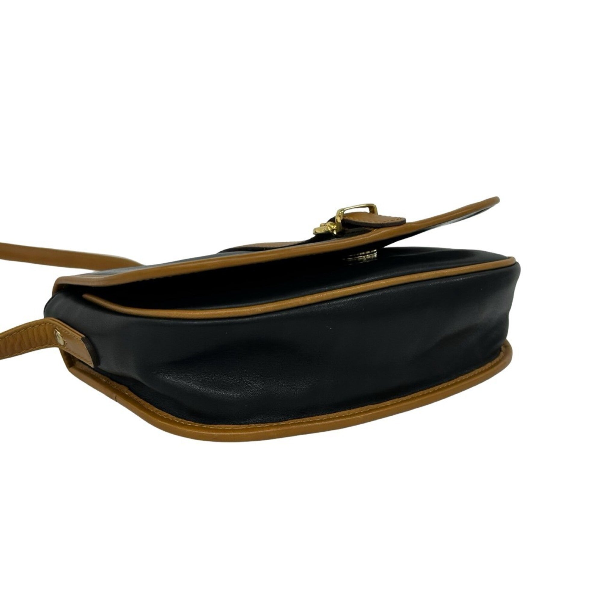 Celine Black Brown Leather Pochette Shoulder Bag (Pre-Owned)