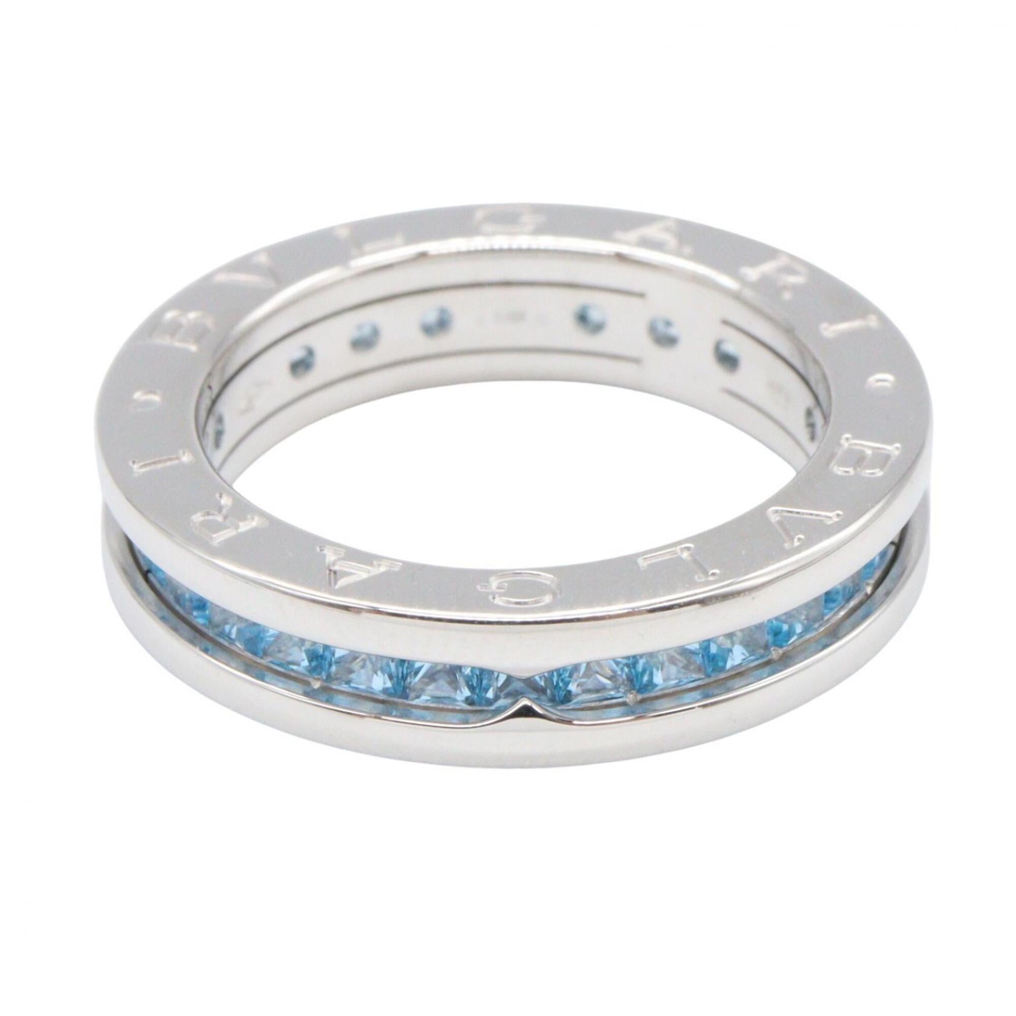 Bvlgari Silver Blue White Gold (18K) Band Ring (Pre-Owned)