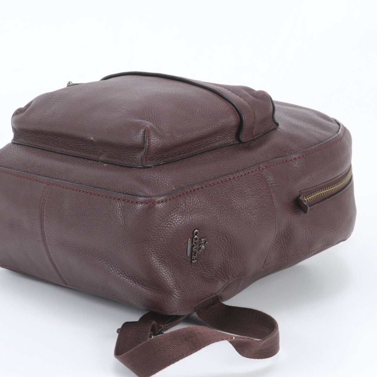 Coach Red Brown Leather Backpack Shoulder Bag (Pre-Owned)