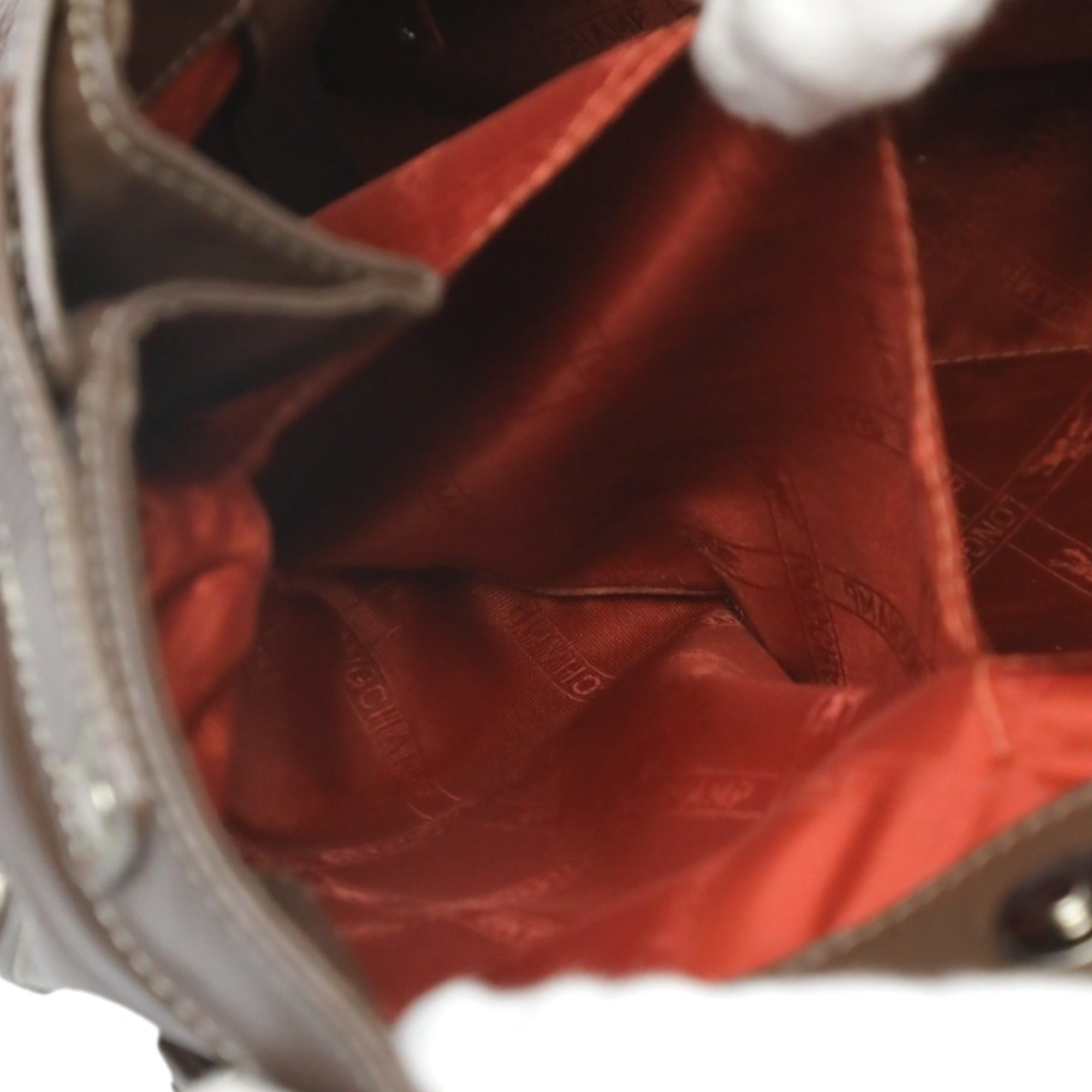 Longchamp Brown Leather Handbag Tote Bag (Pre-Owned)
