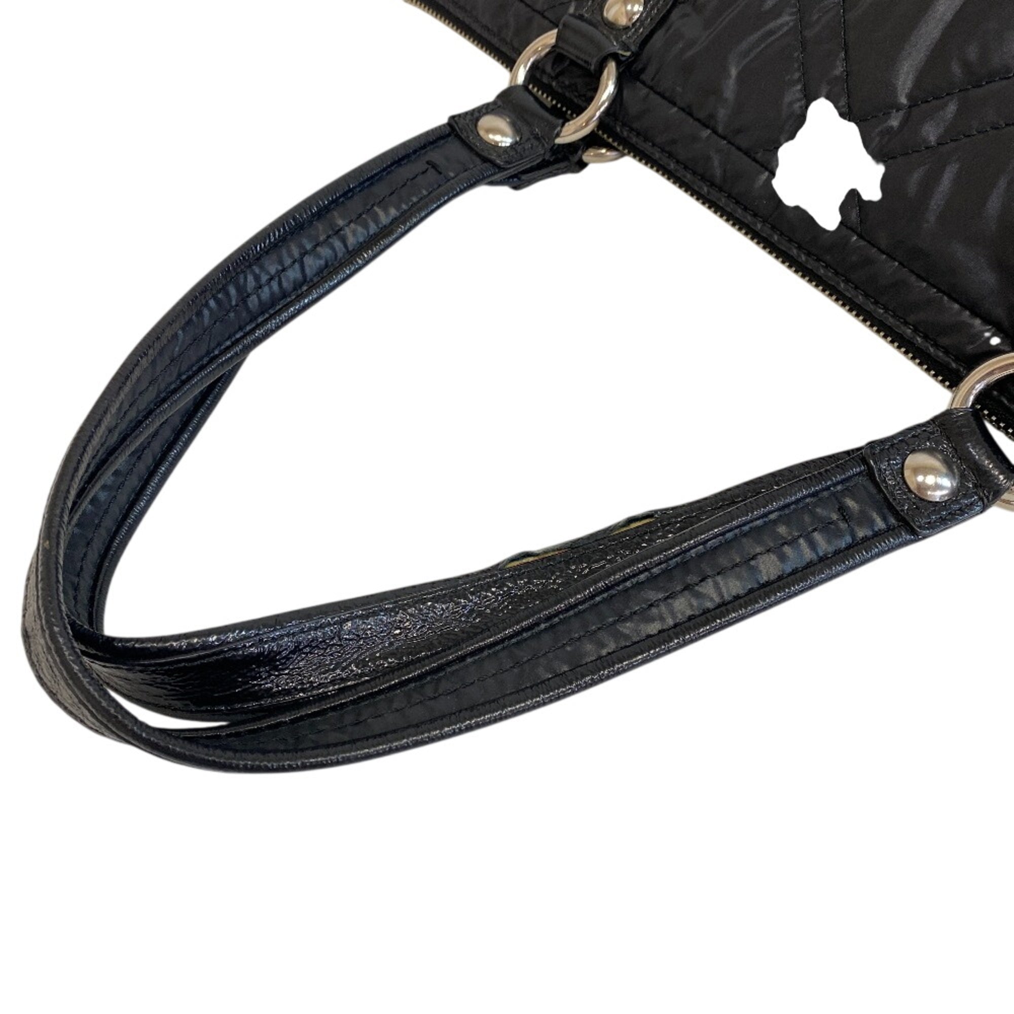 Coach Black Nylon Leather Tote Bag (Pre-Owned)