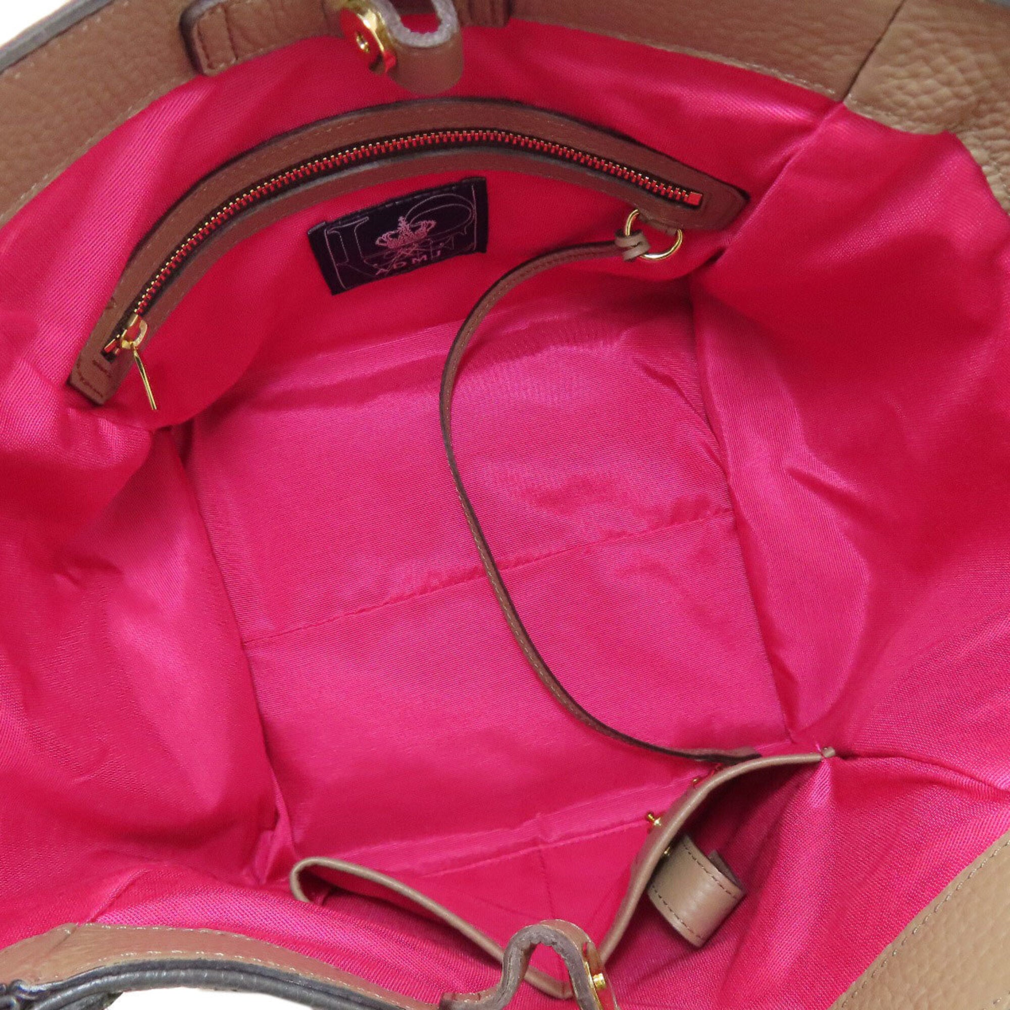 A.D.M.J Gray Leather Handbag (Pre-Owned)