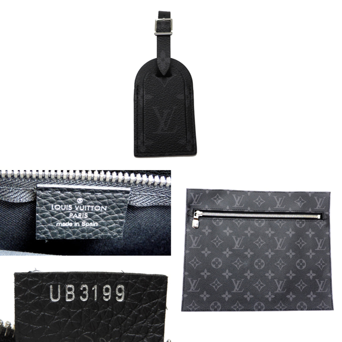Louis Vuitton Black Leather Tote Bag (Pre-Owned)