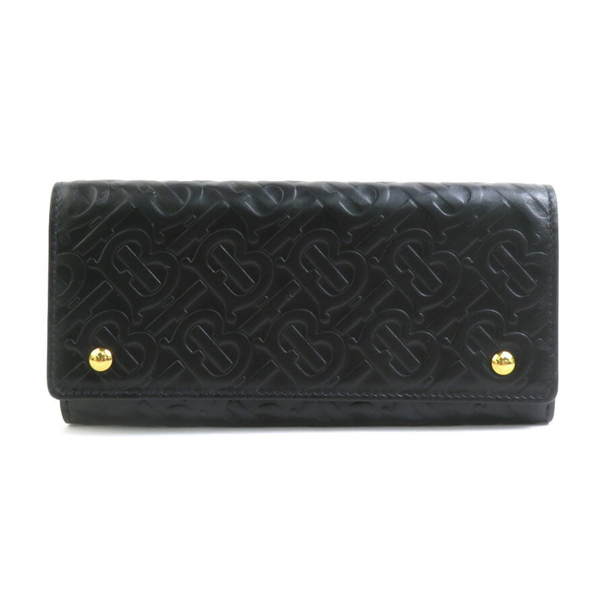 Burberry Black Leather Long Wallet (Bi-Fold) (Pre-Owned)