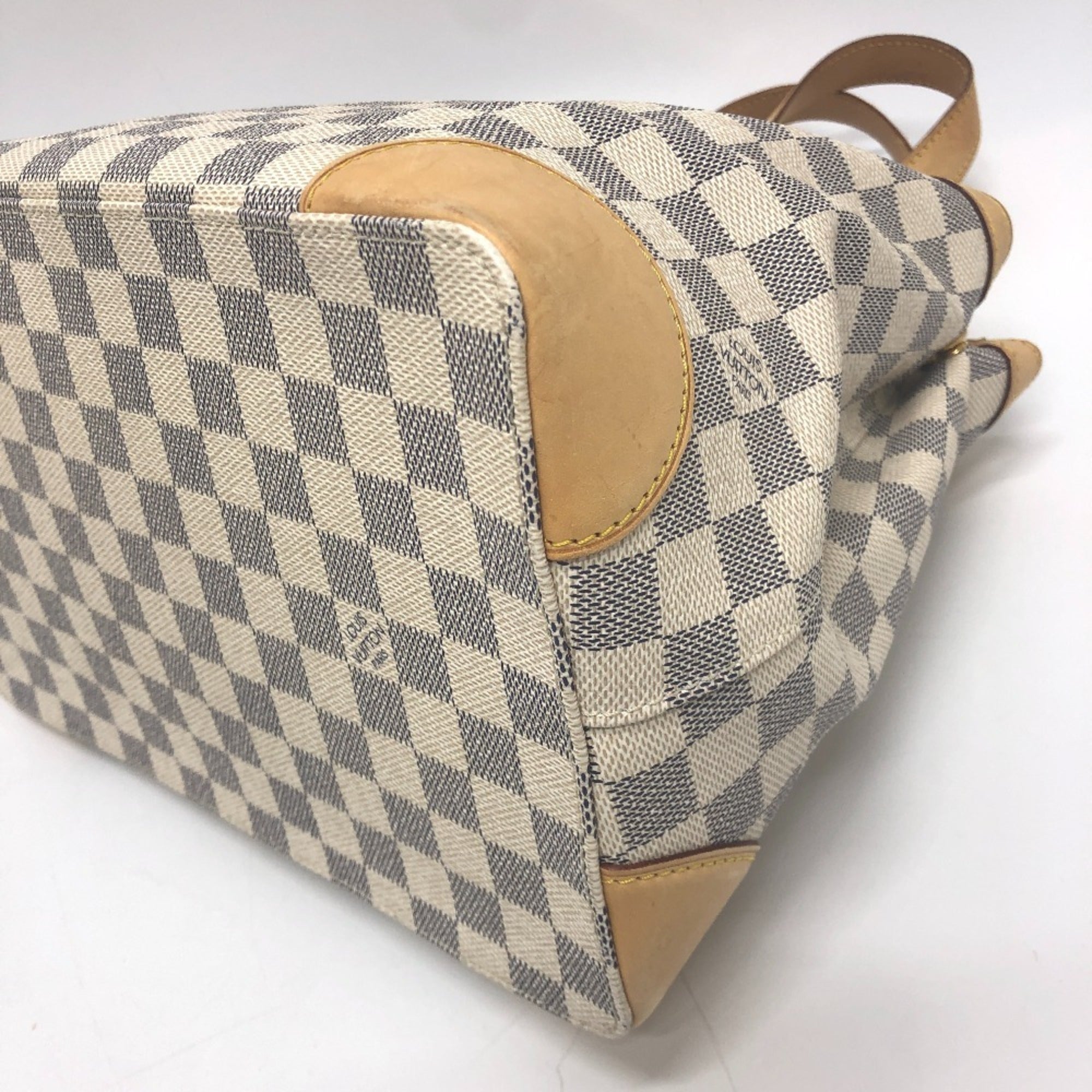 Louis Vuitton White Damier Azur Canvas Handbag Tote Bag (Pre-Owned)