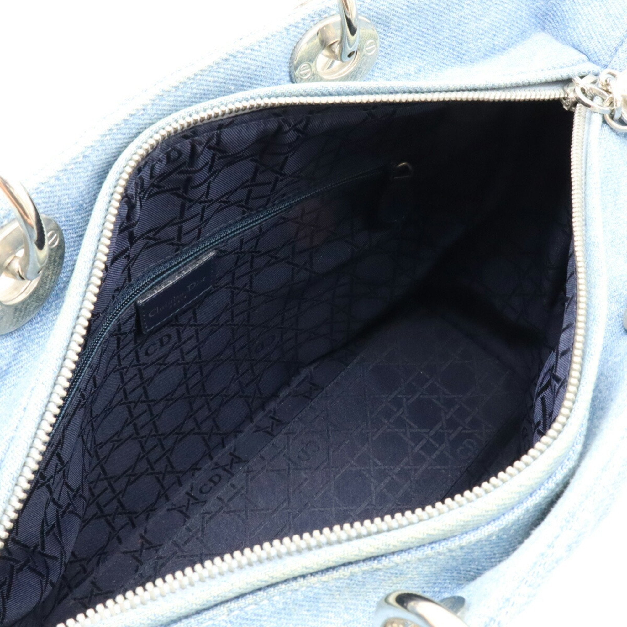 Christian Dior Clear Light Blue Denim Plastic Handbag Shoulder Bag (Pre-Owned)