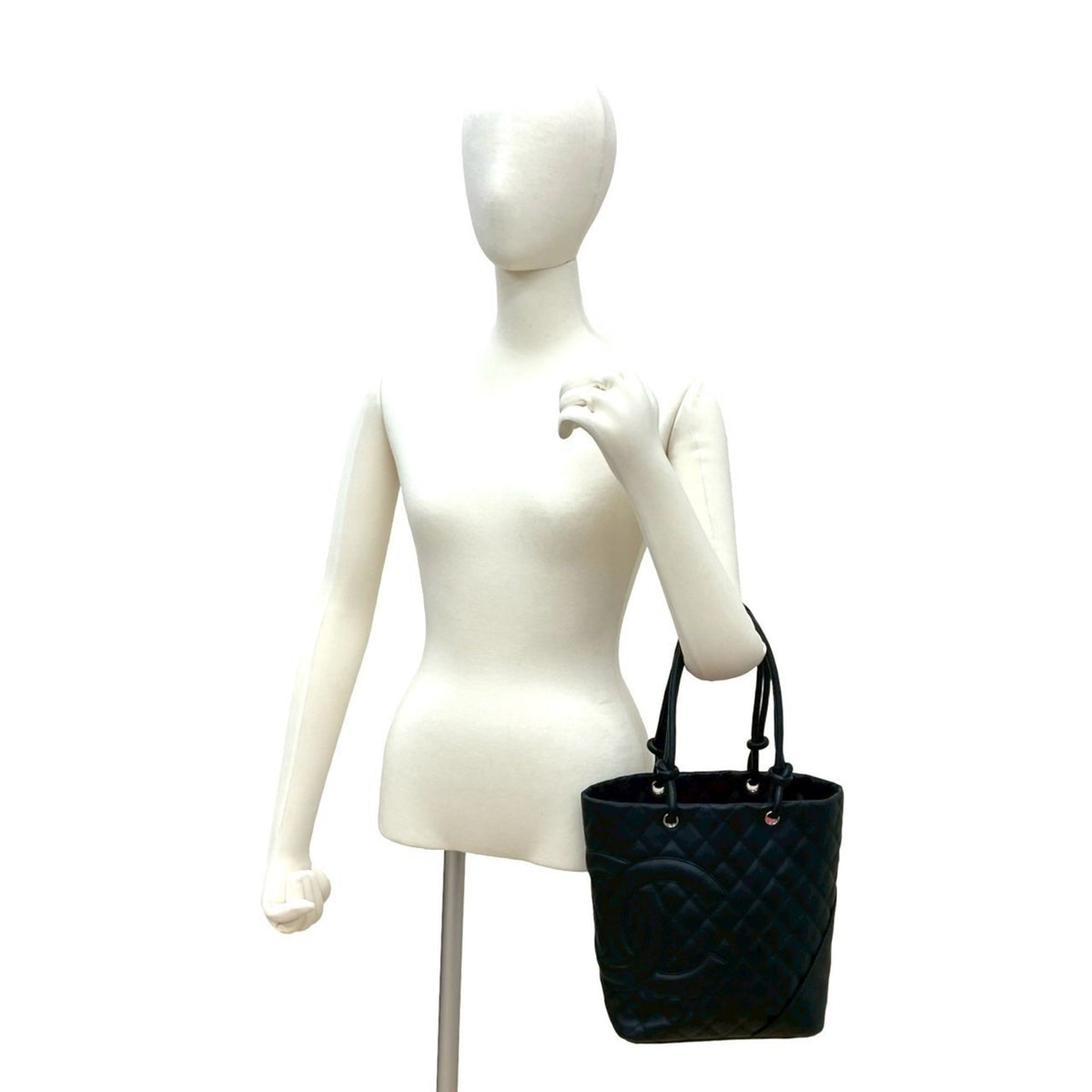Chanel Black Leather Handbag Tote Bag (Pre-Owned)