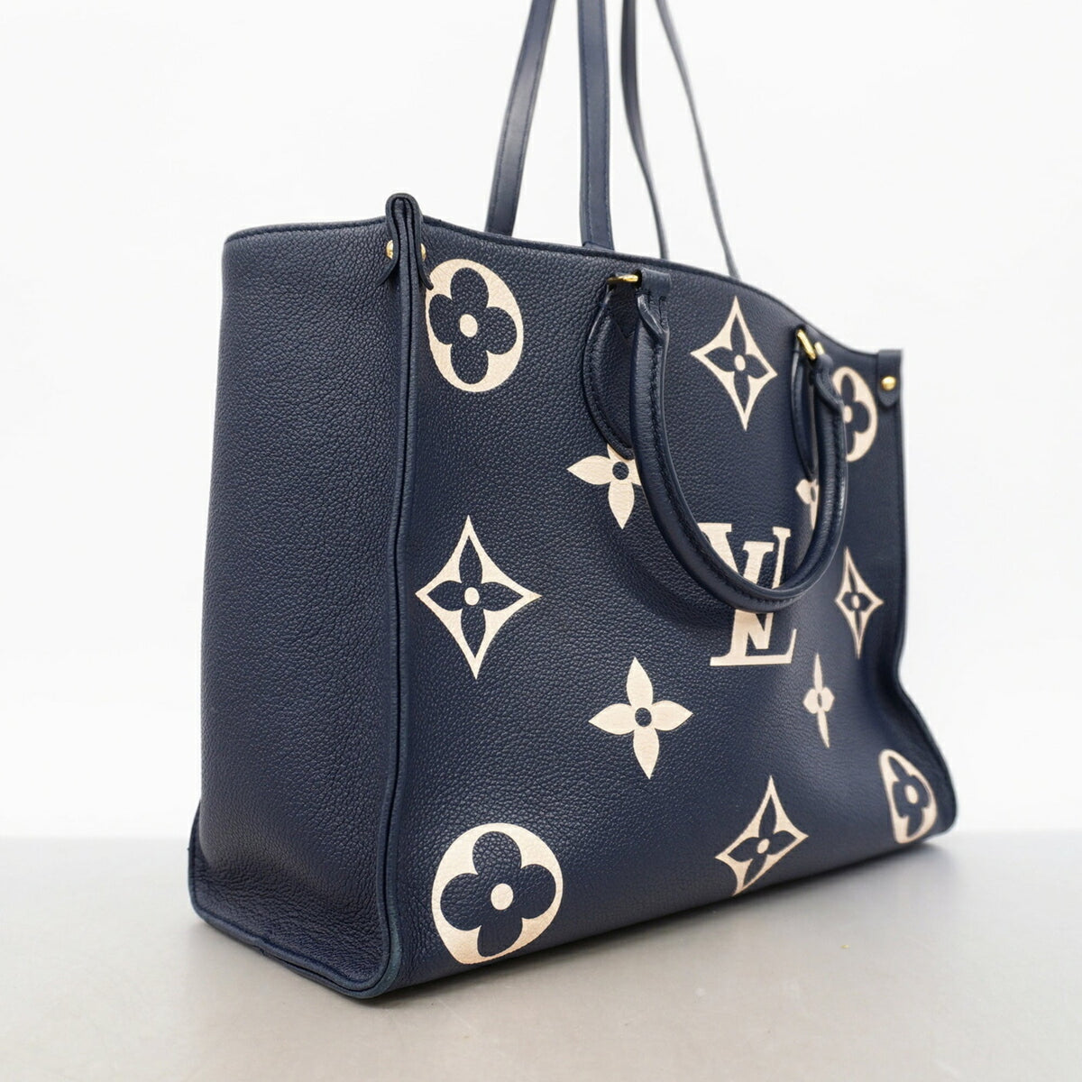 Louis Vuitton Blue Cream Tote Bag (Pre-Owned)