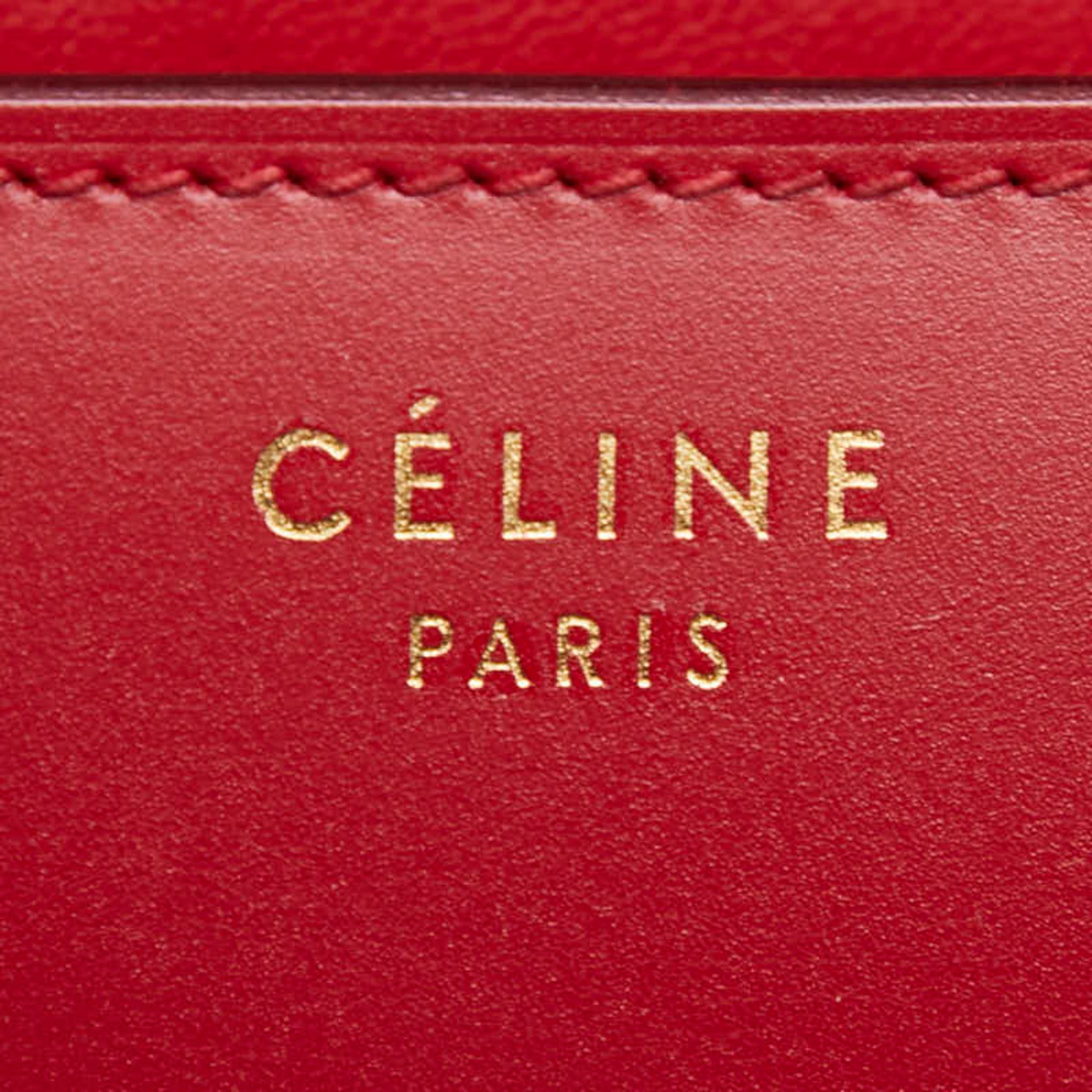 Celine Red Color Leather Handbag Shoulder Bag (Pre-Owned)