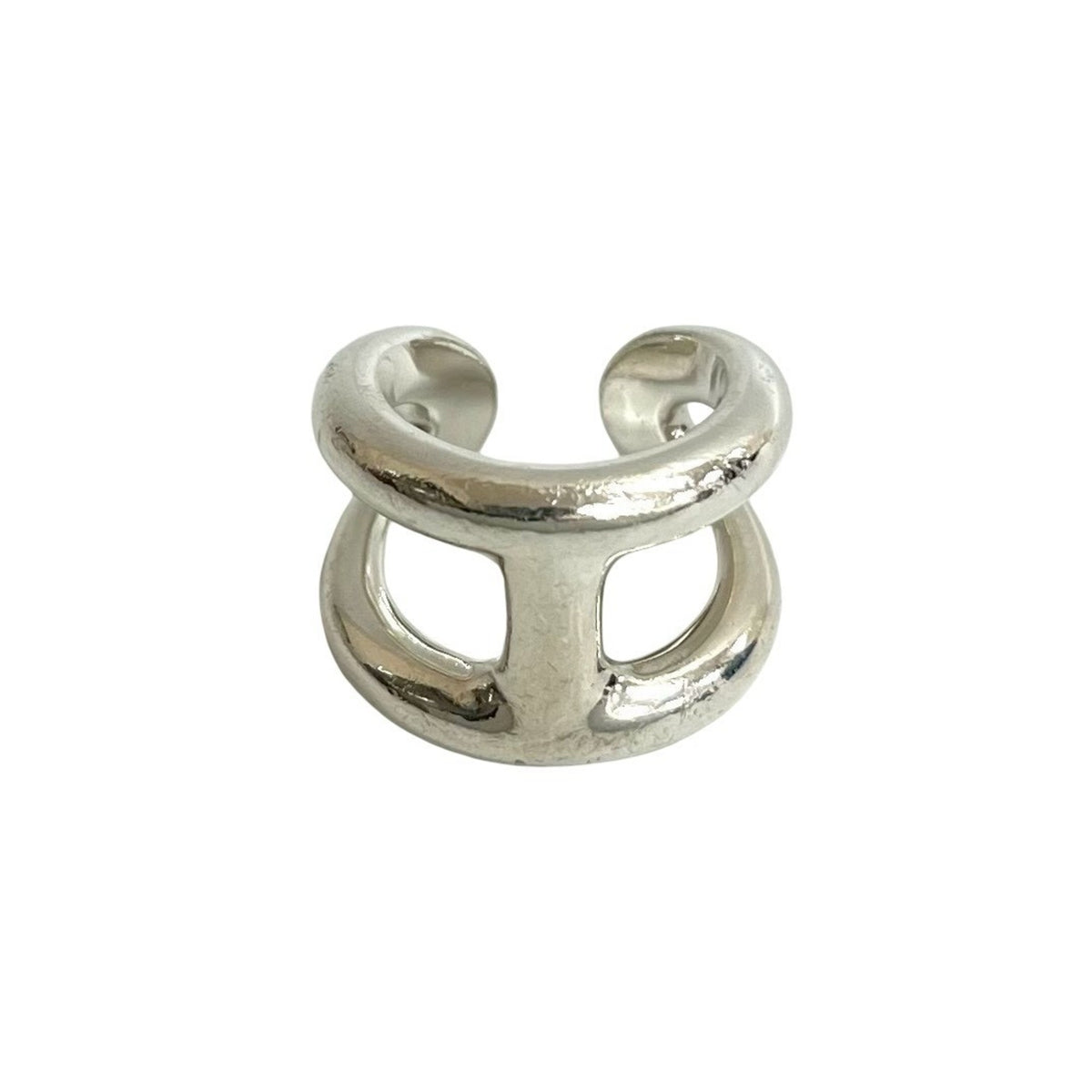 Hermes Silver Silver 925 Band Ring (Pre-Owned)