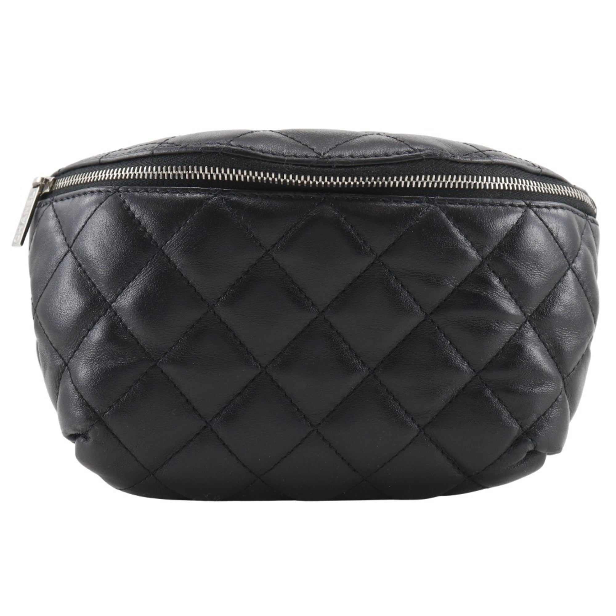 Chanel Black Leather Fanny Pack Sling Bag (Pre-Owned)