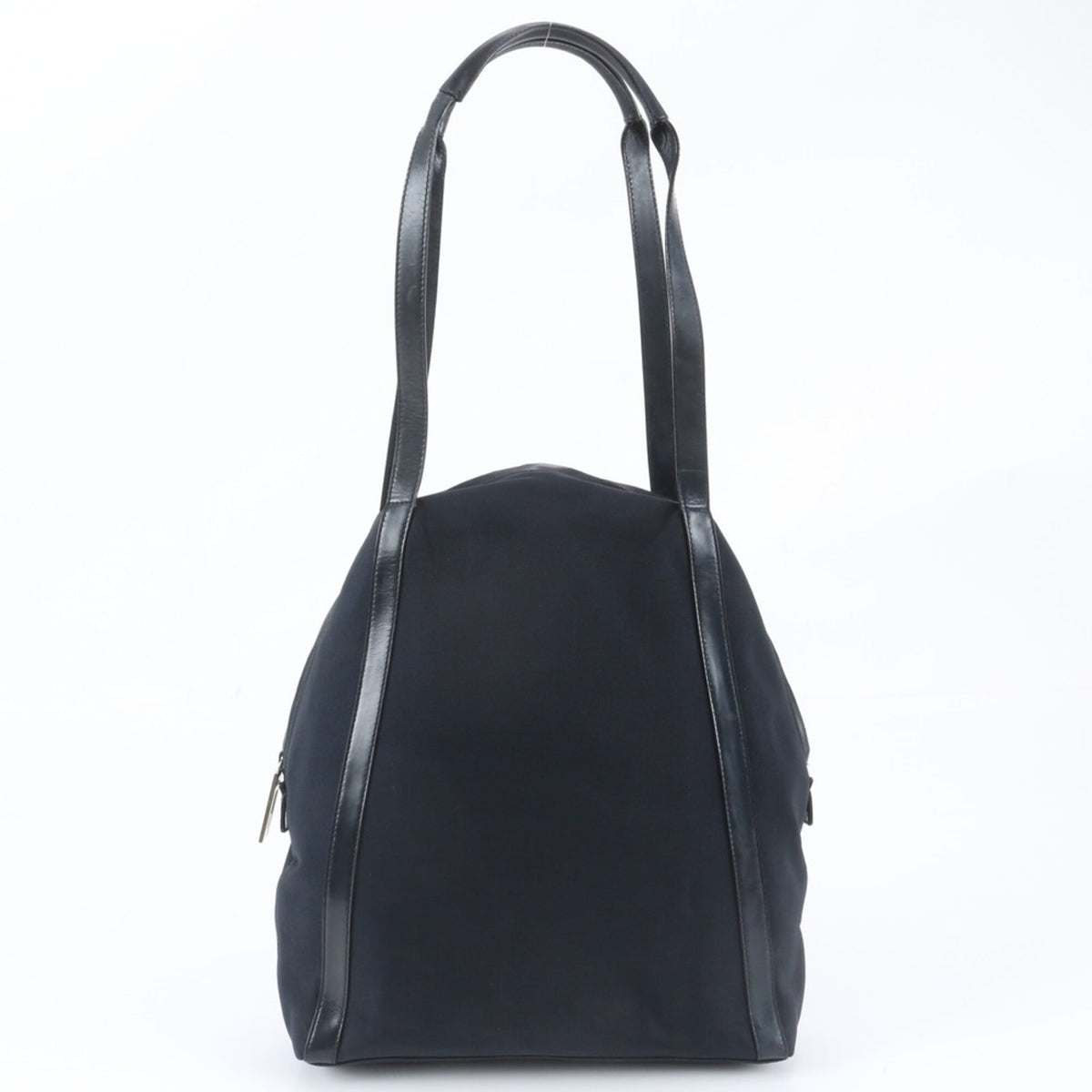 Gucci Navy Leather Canvas Handbag Shoulder Bag (Pre-Owned)