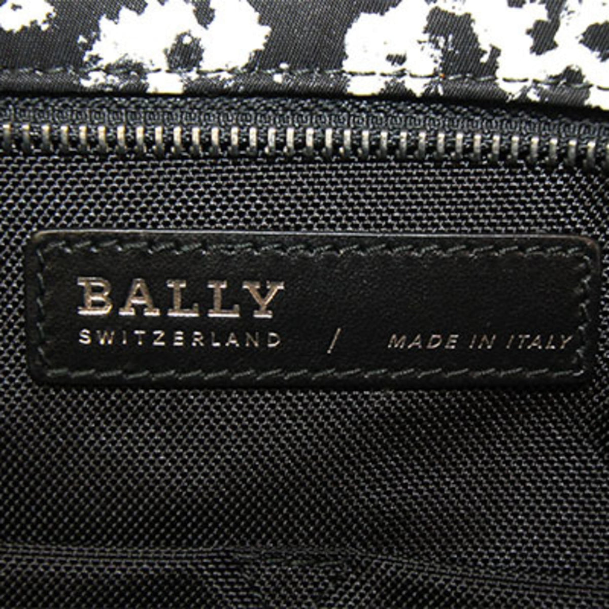 Bally Black White Nylon Canvas Leather Tote Bag (Pre-Owned)