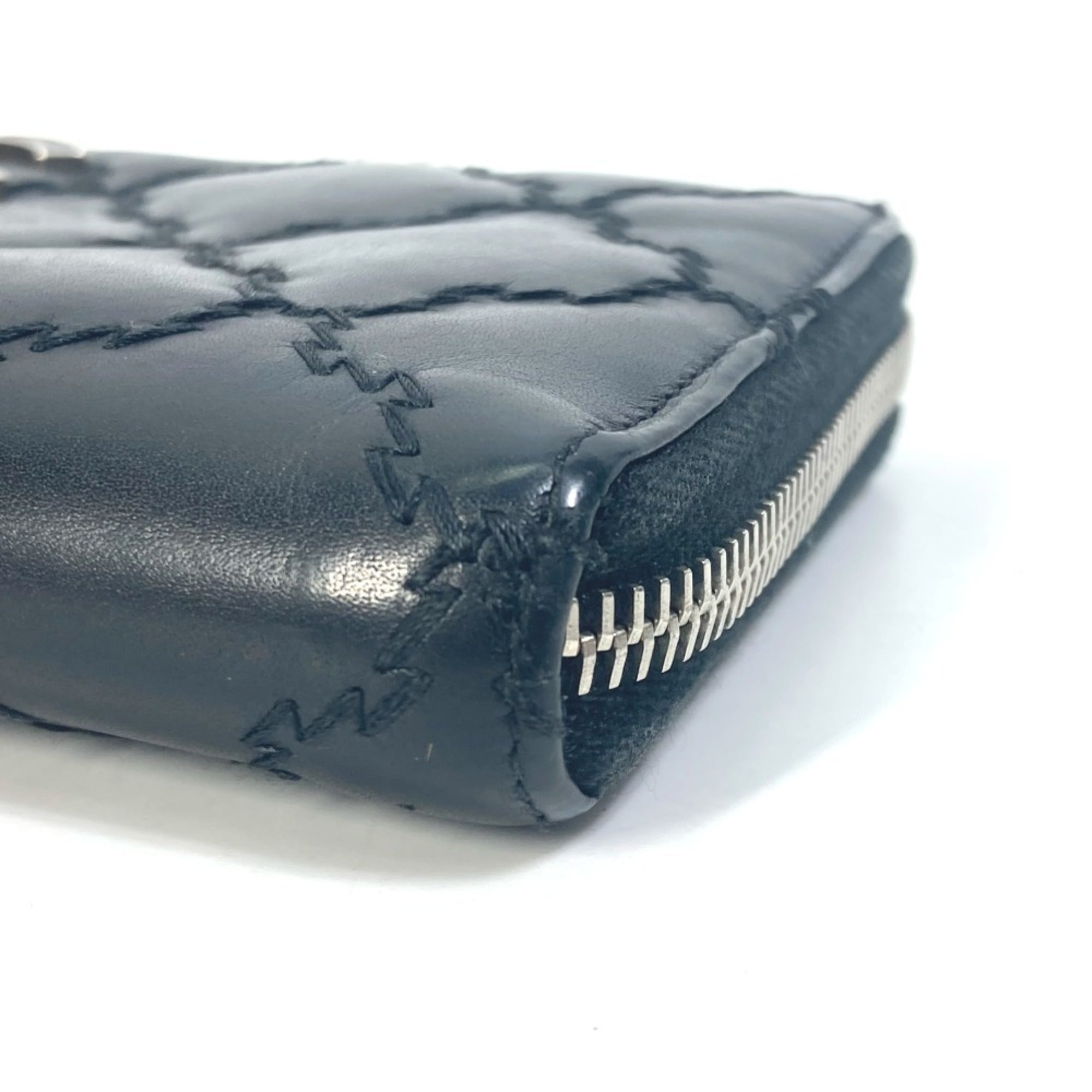Chanel Black Leather Long Wallet (Bi-Fold) (Pre-Owned)