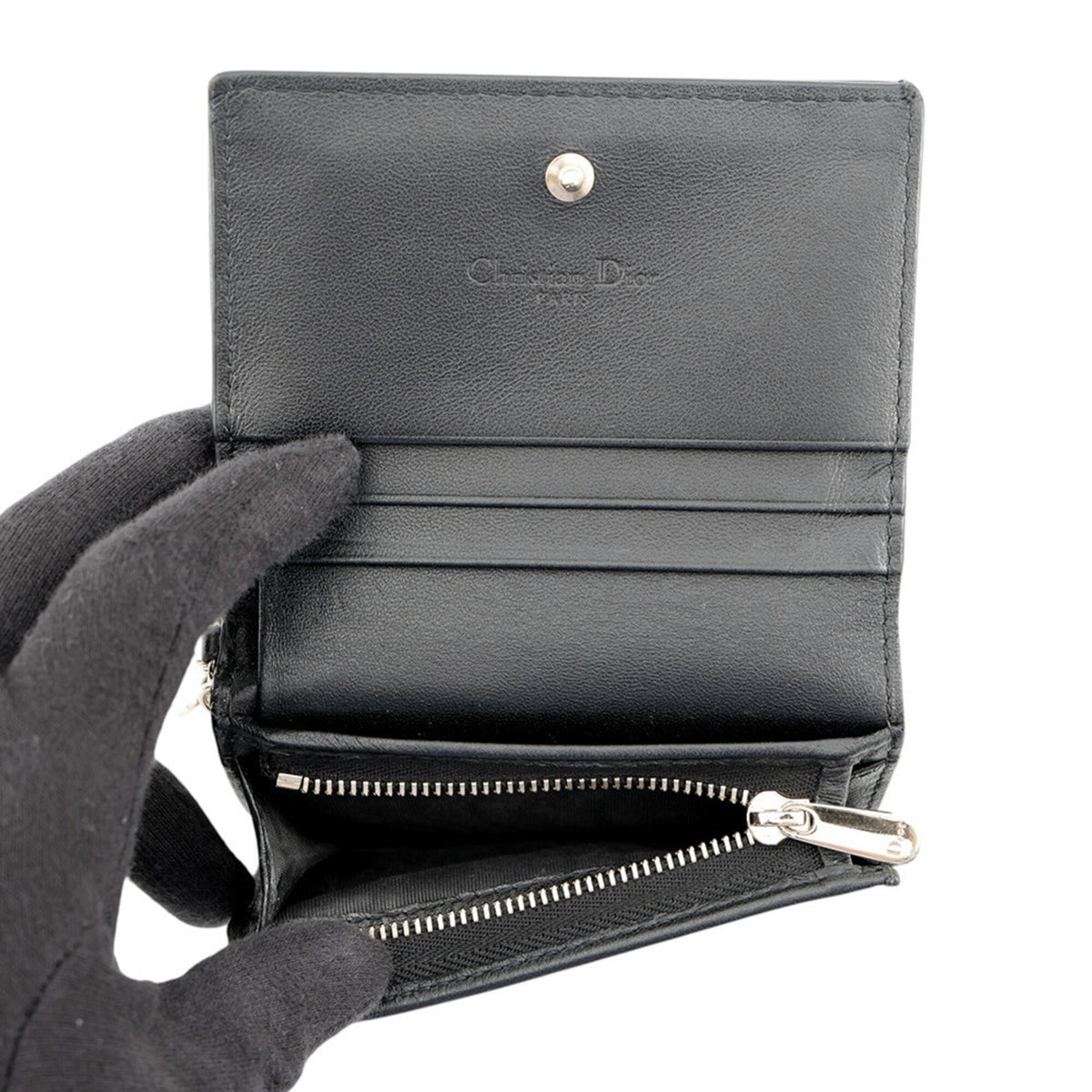 Christian Dior Black Leather Wallet (Bi-Fold) (Pre-Owned)