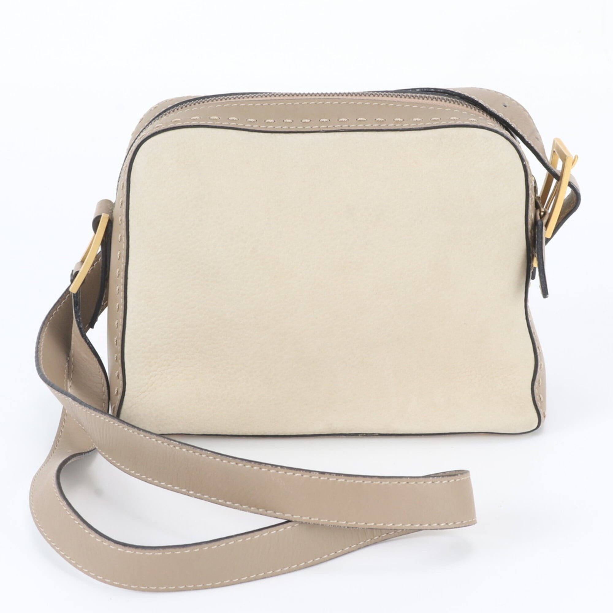 Celine Beige Leather Shoulder Bag (Pre-Owned)