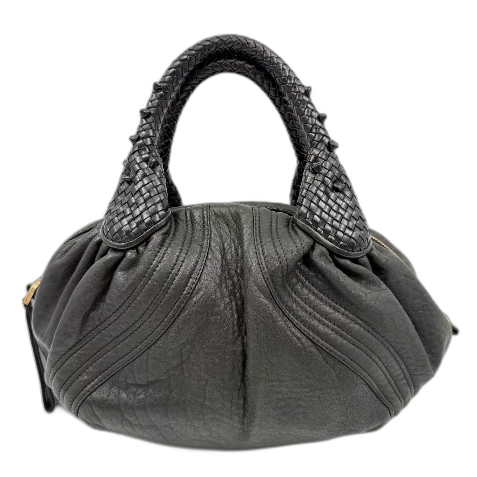 Fendi Zucca Black Zucca Handbag (Pre-Owned)