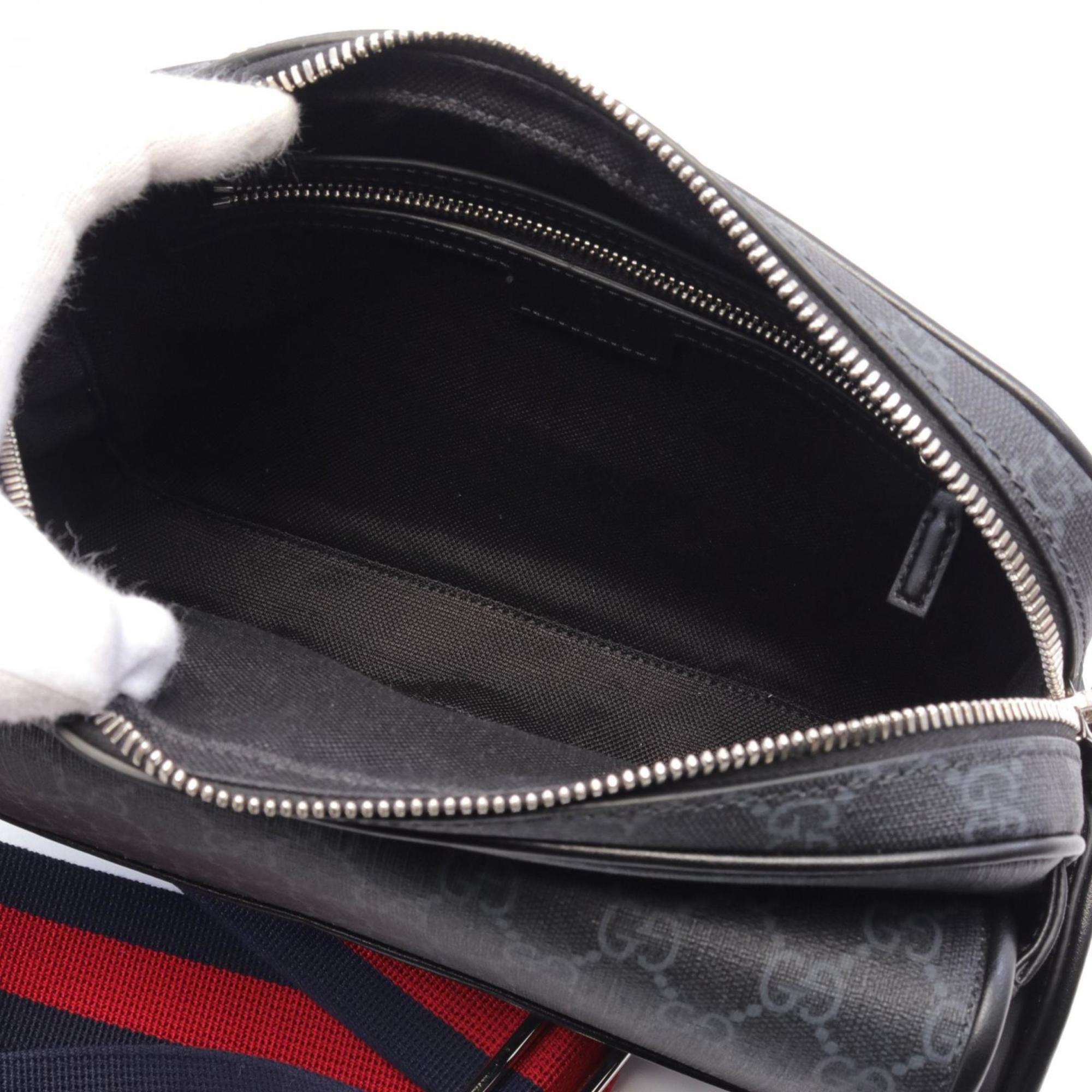 Gucci Black Gray Pvc Leather Shoulder Bag