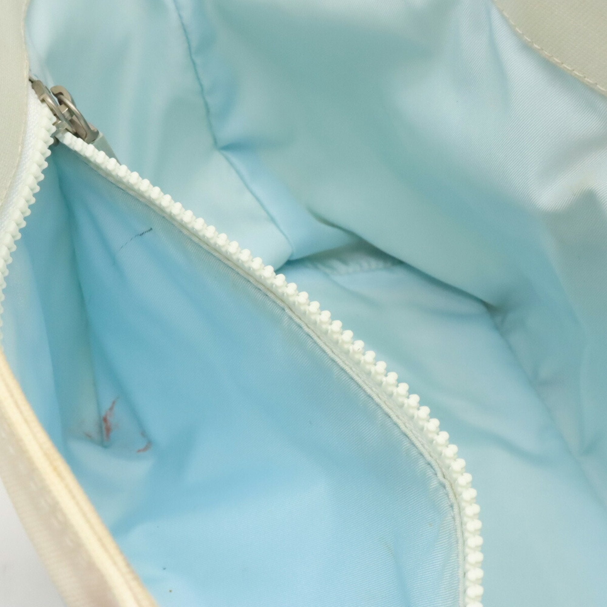 Chanel Ivory Light Blue Red Color Canvas Shoulder Bag Tote Bag (Pre-Owned)