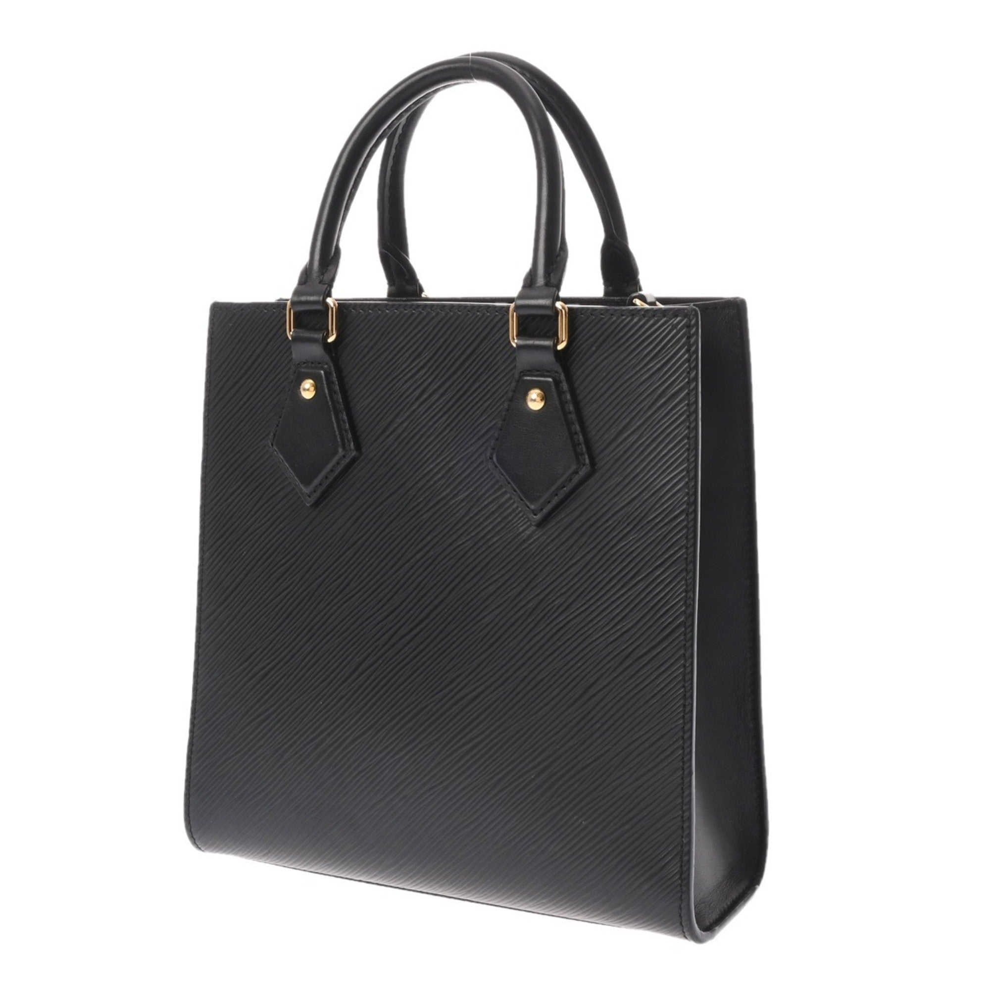 Louis Vuitton Noir Leather Handbag (Pre-Owned)