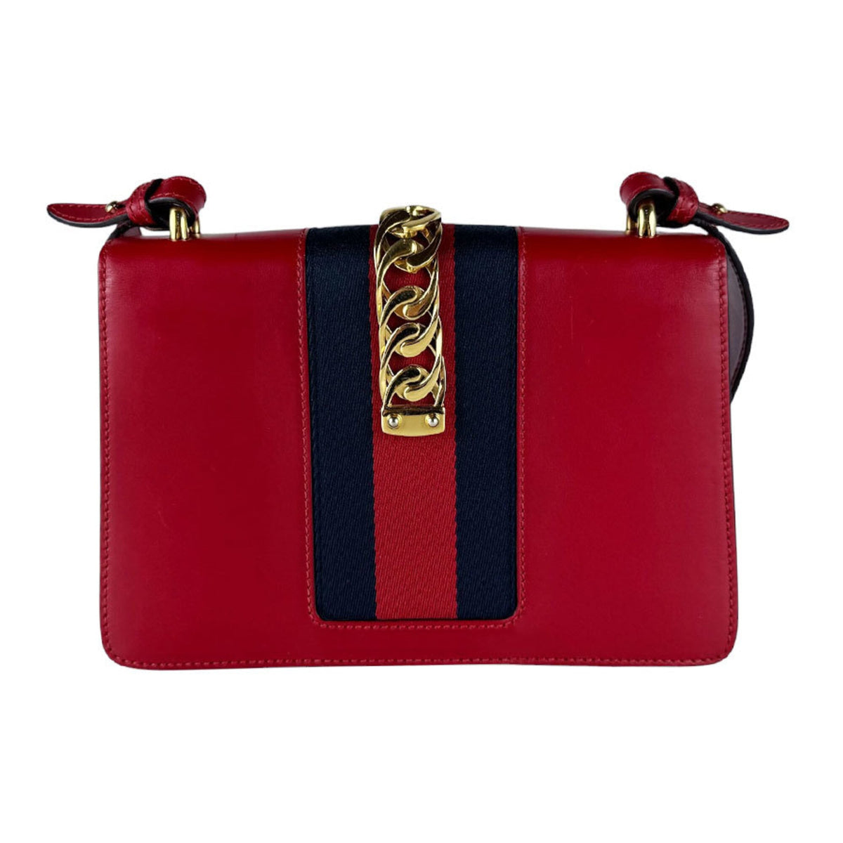 Gucci Red Color Leather Shoulder Bag (Pre-Owned)