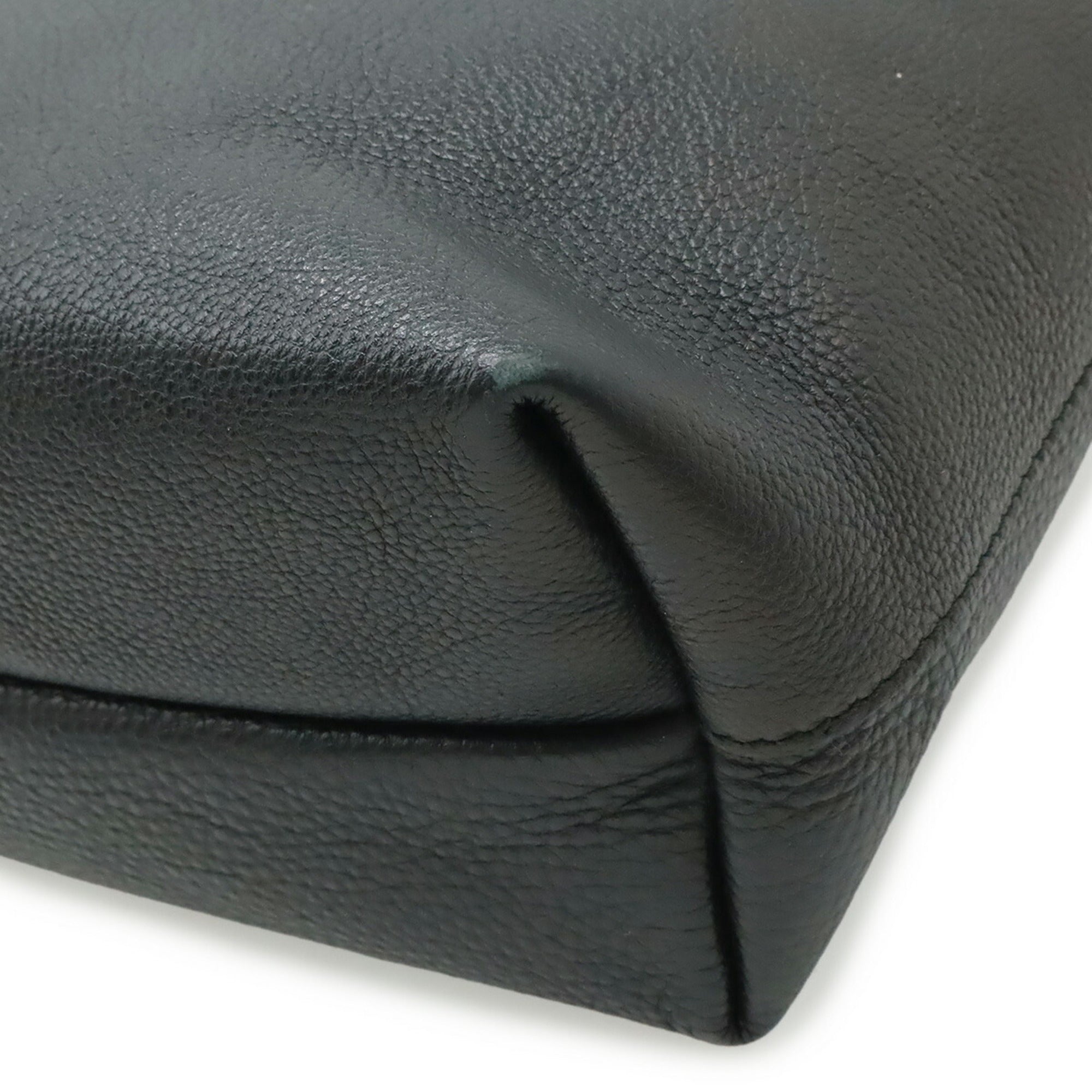 Salvatore Ferragamo Black Leather Handbag Tote Bag (Pre-Owned)