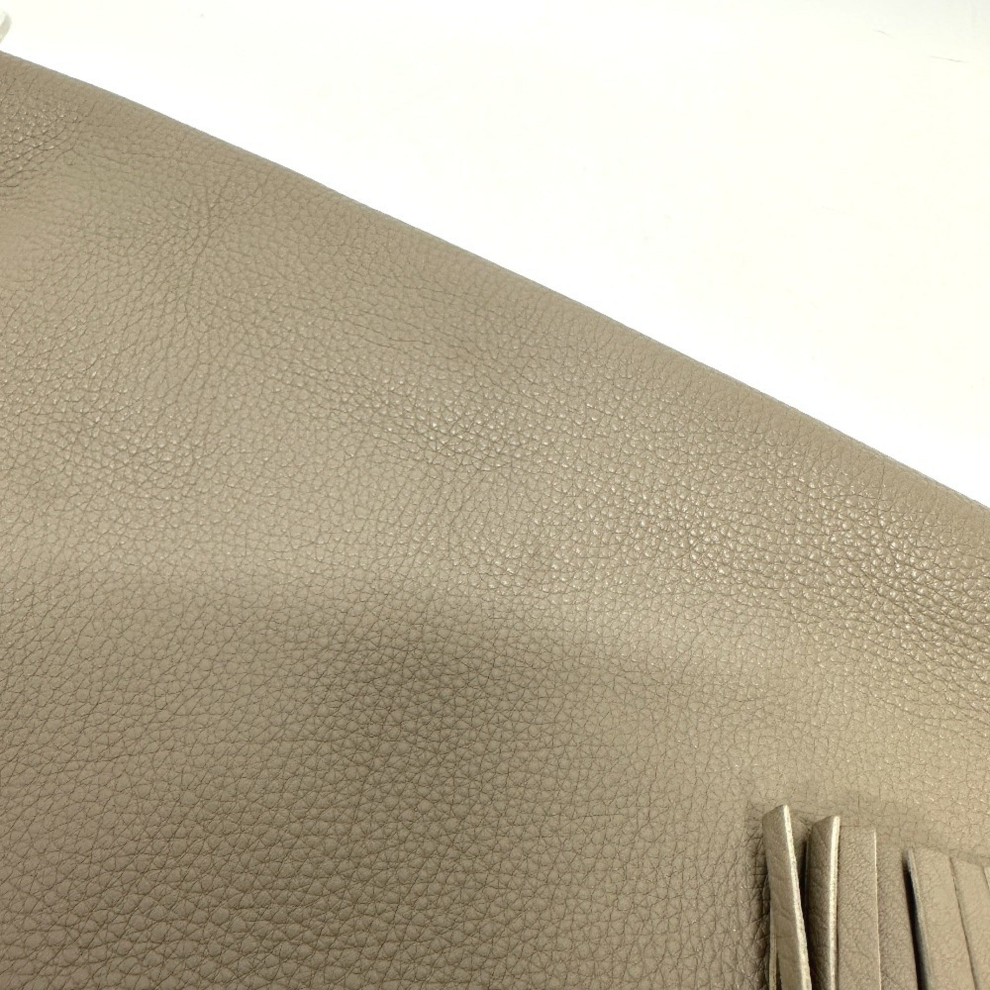 Tory Burch Beige Leather Shoulder Bag Tote Bag (Pre-Owned)