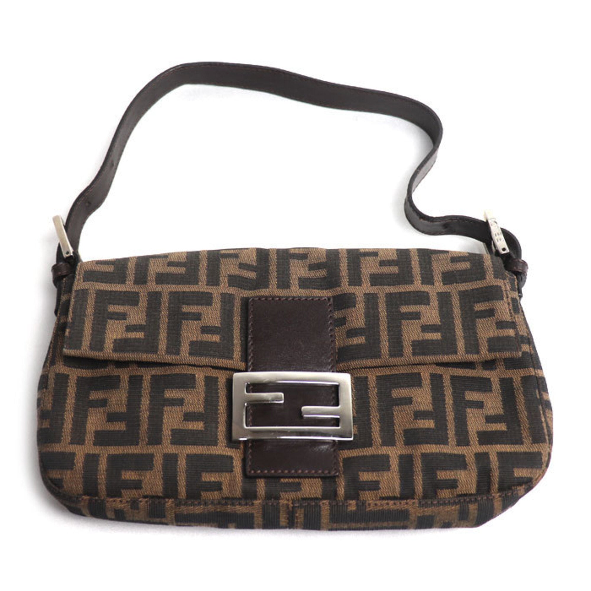 Fendi Brown Canvas Leather Handbag (Pre-Owned)