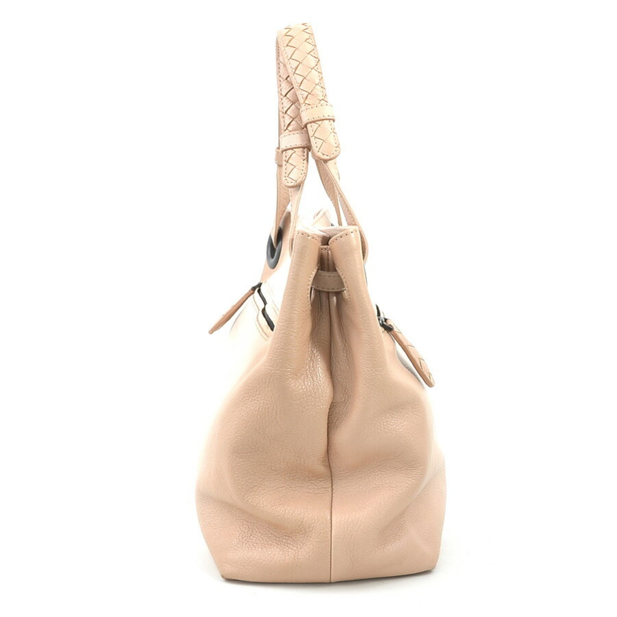 Bottega Veneta Pink Beige Leather Handbag (Pre-Owned)
