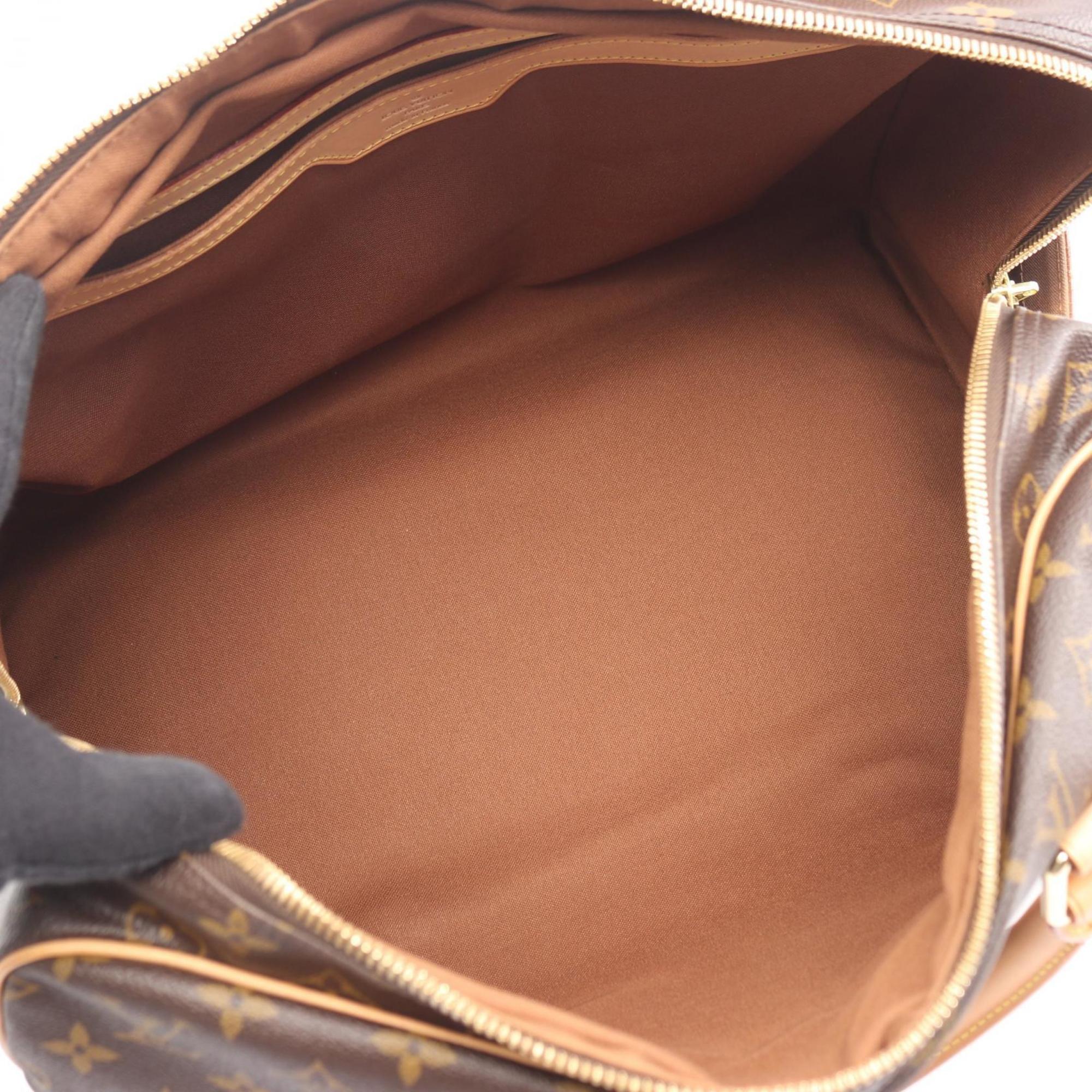 Louis Vuitton Brown Coated Canvas Leather Boston Bag (Pre-Owned)
