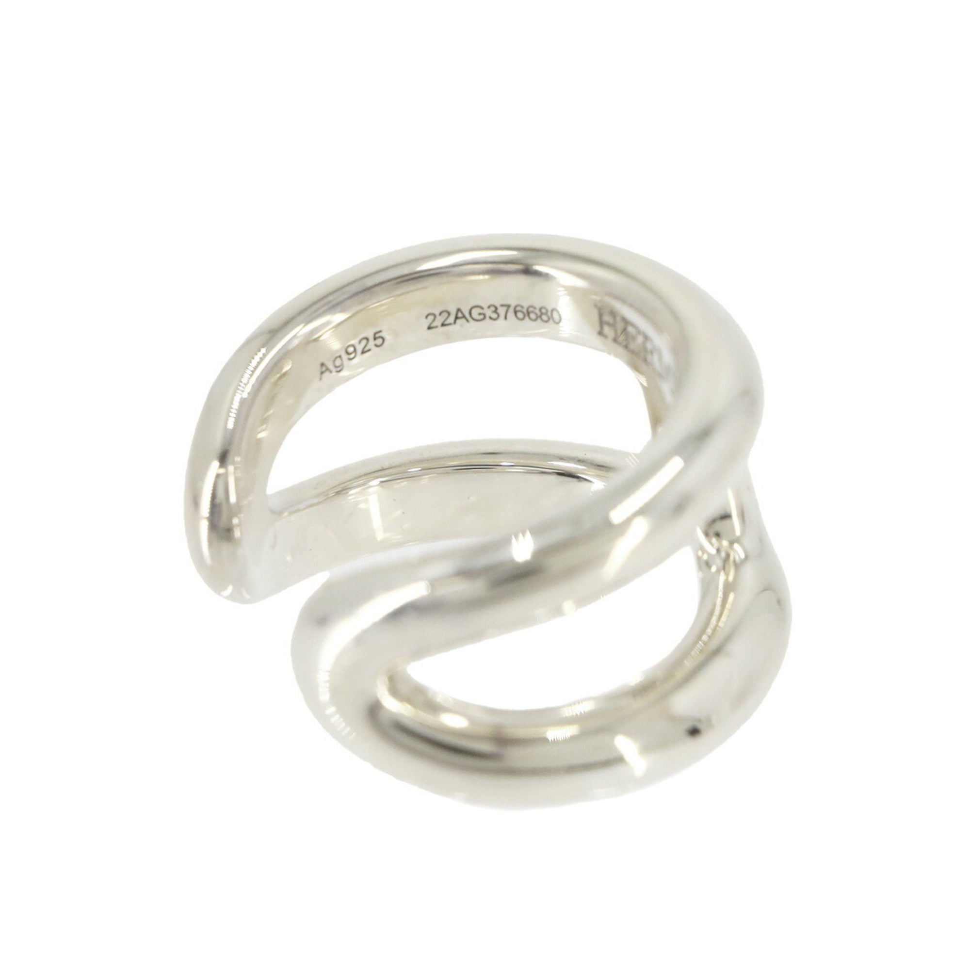 Hermes Silver Silver 925 Band Ring (Pre-Owned)