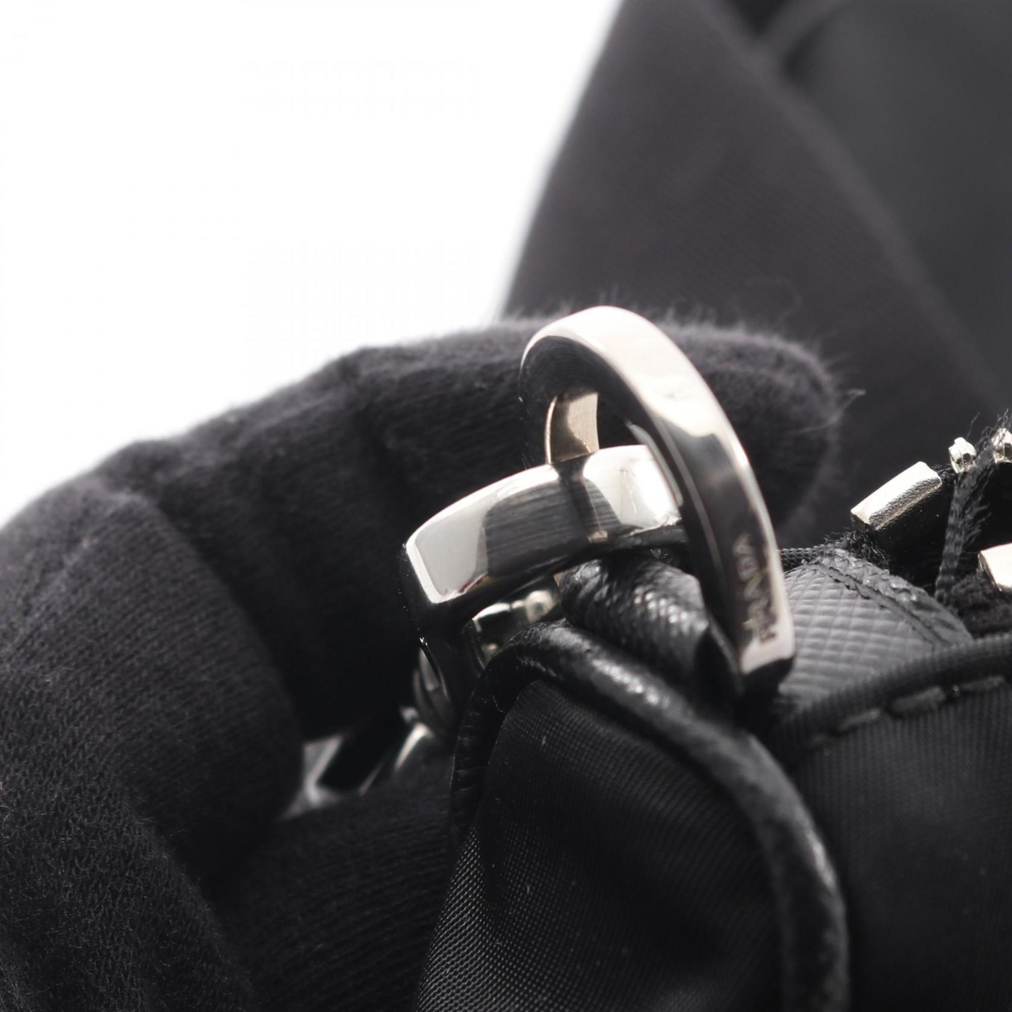 Prada Black Nylon Saffiano Triangle Shoulder Bag (Pre-Owned)