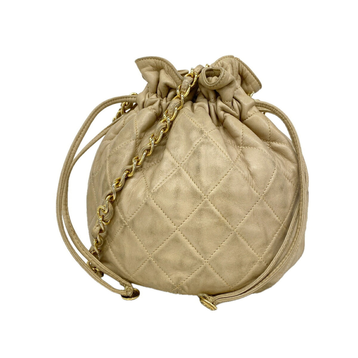 Chanel Beige Leather Shoulder Bag (Pre-Owned)