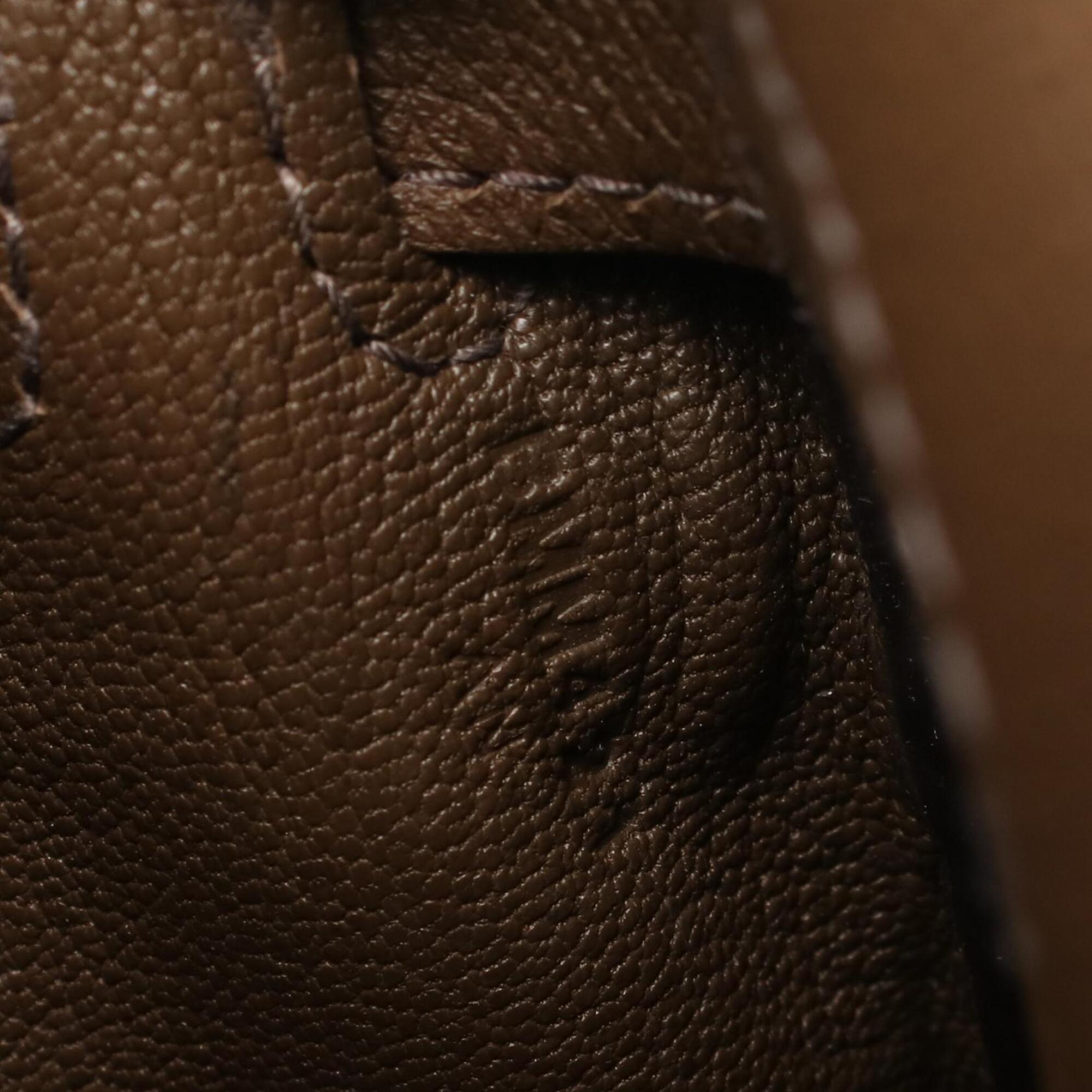 Hermes Brown Evercalf Leather Shoulder Bag (Pre-Owned)