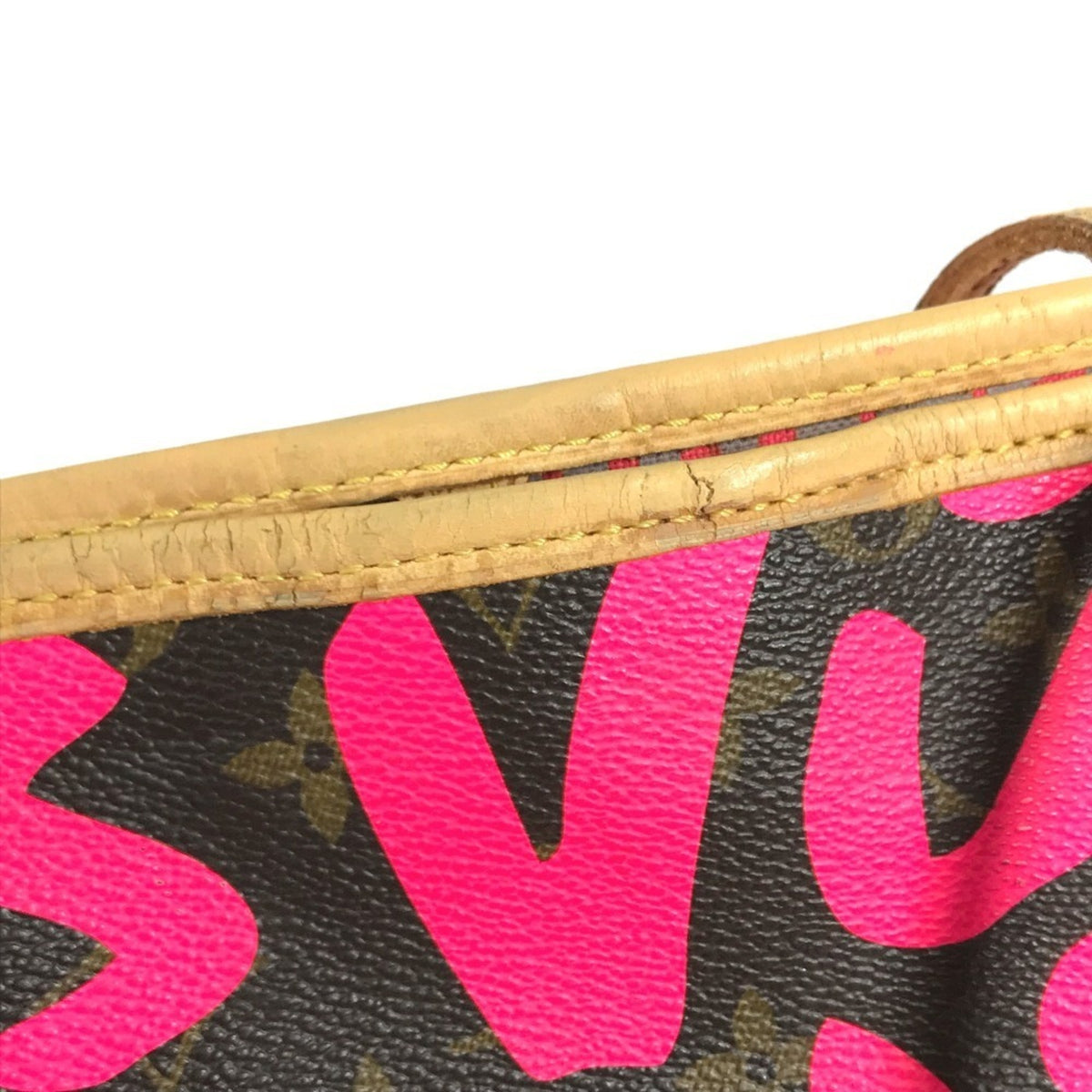 Louis Vuitton Pink Monogram Graffiti Canvas Shoulder Bag Tote Bag (Pre-Owned)