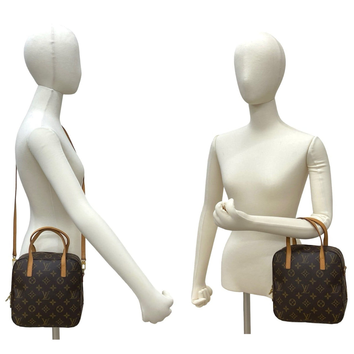 Louis Vuitton Brown Leather Pvc Handbag Shoulder Bag (Pre-Owned)