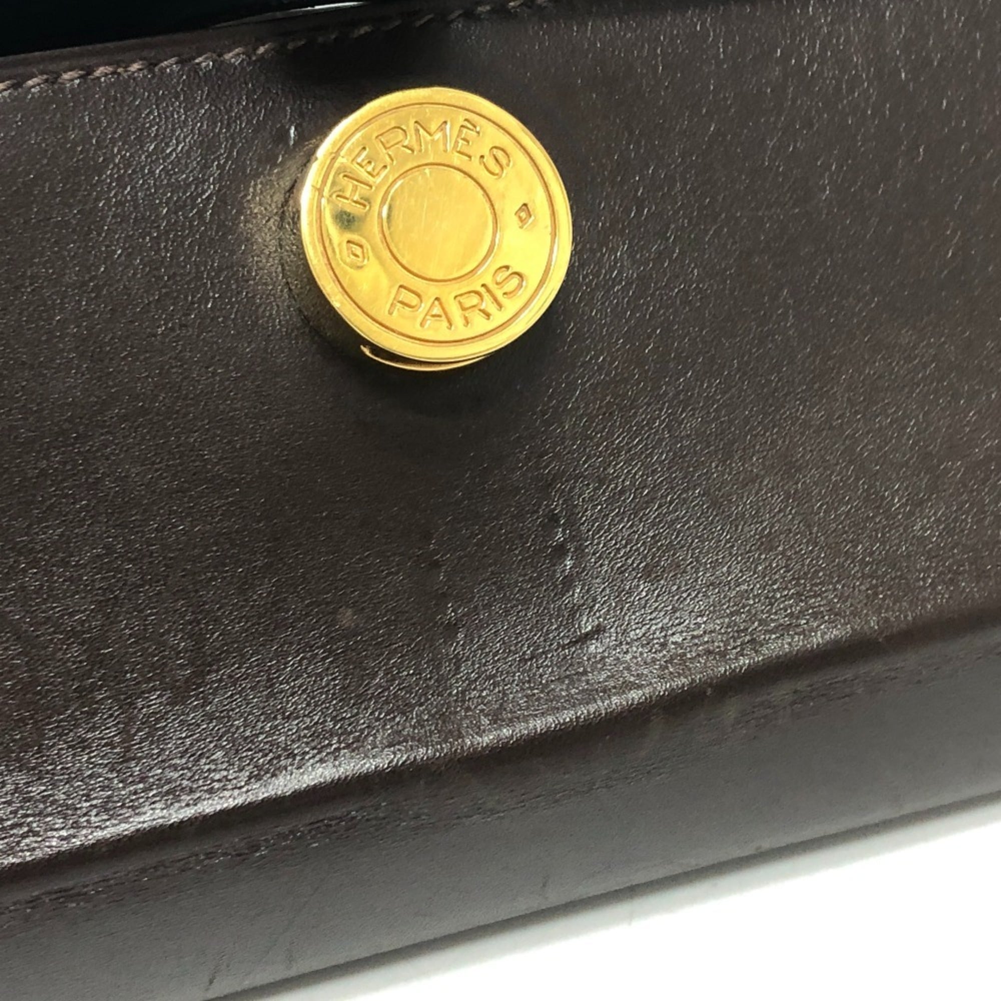 Hermes Brown Box Calf Leather Pouch (Pre-Owned)