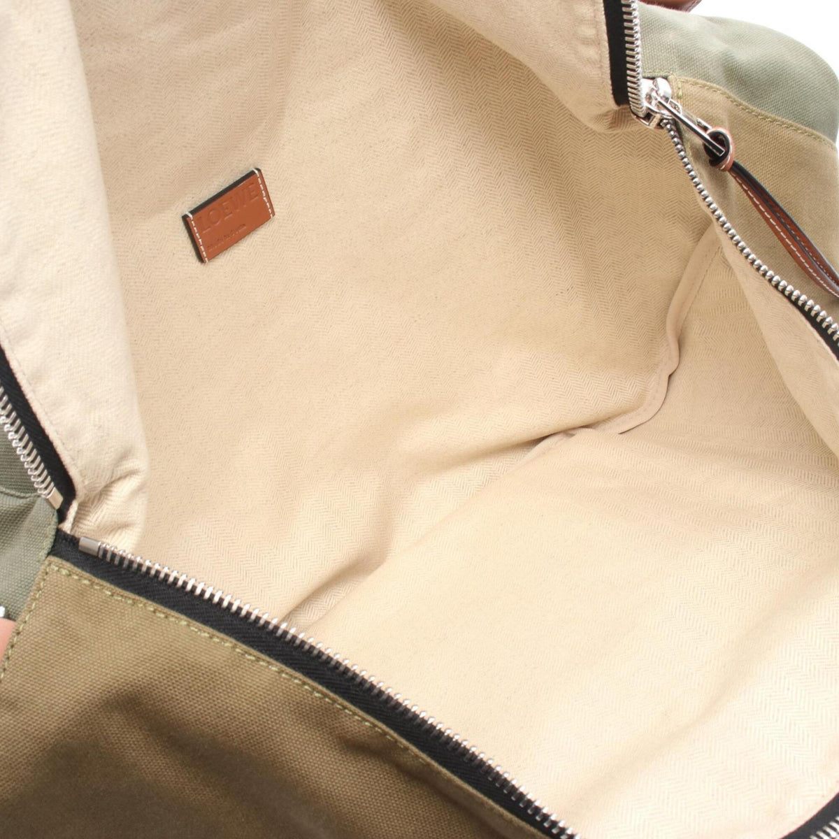 Loewe Brown Khaki Canvas Leather Backpack Fanny Pack (Pre-Owned)