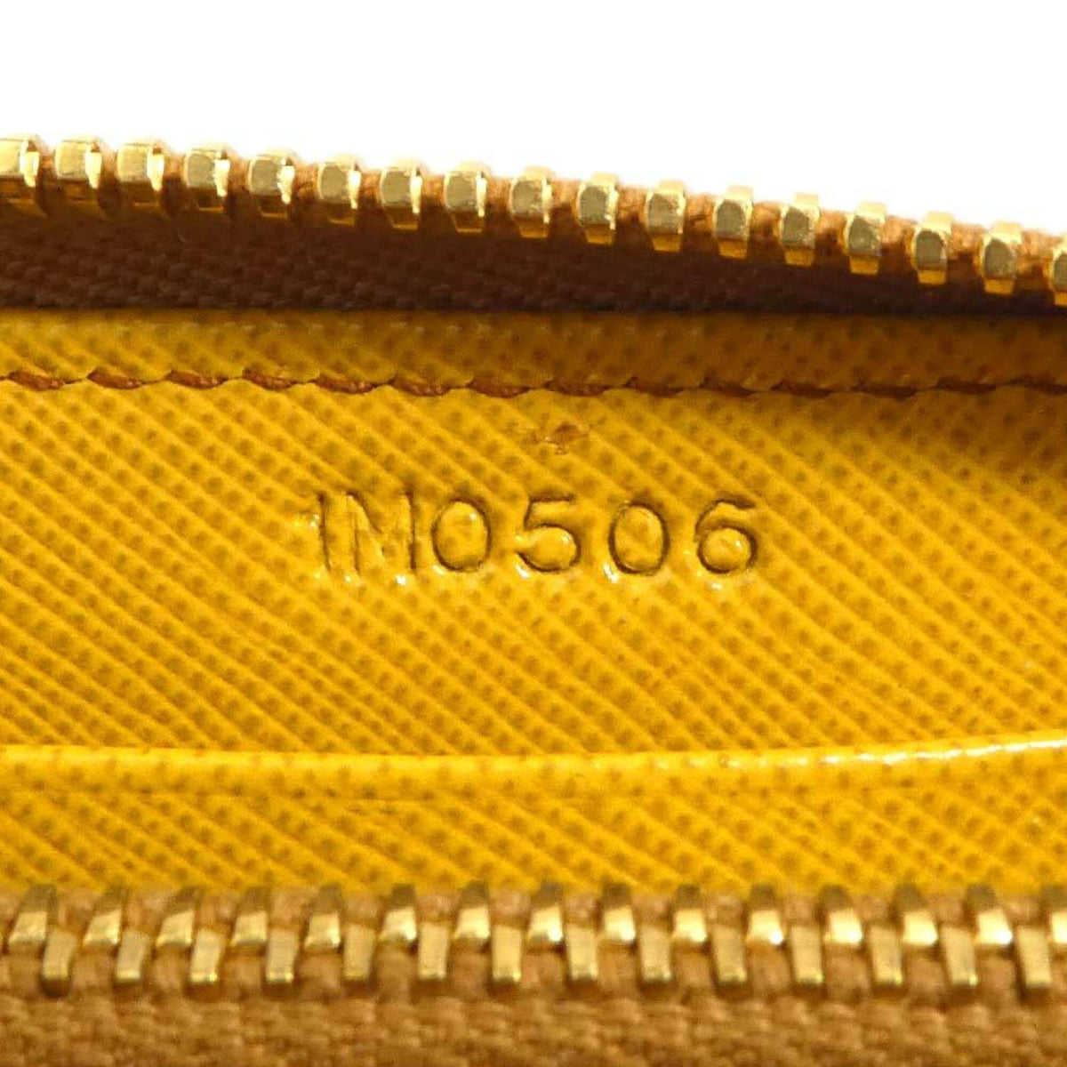 Prada Brown Yellow Leather Long Wallet (Bi-Fold) (Pre-Owned)