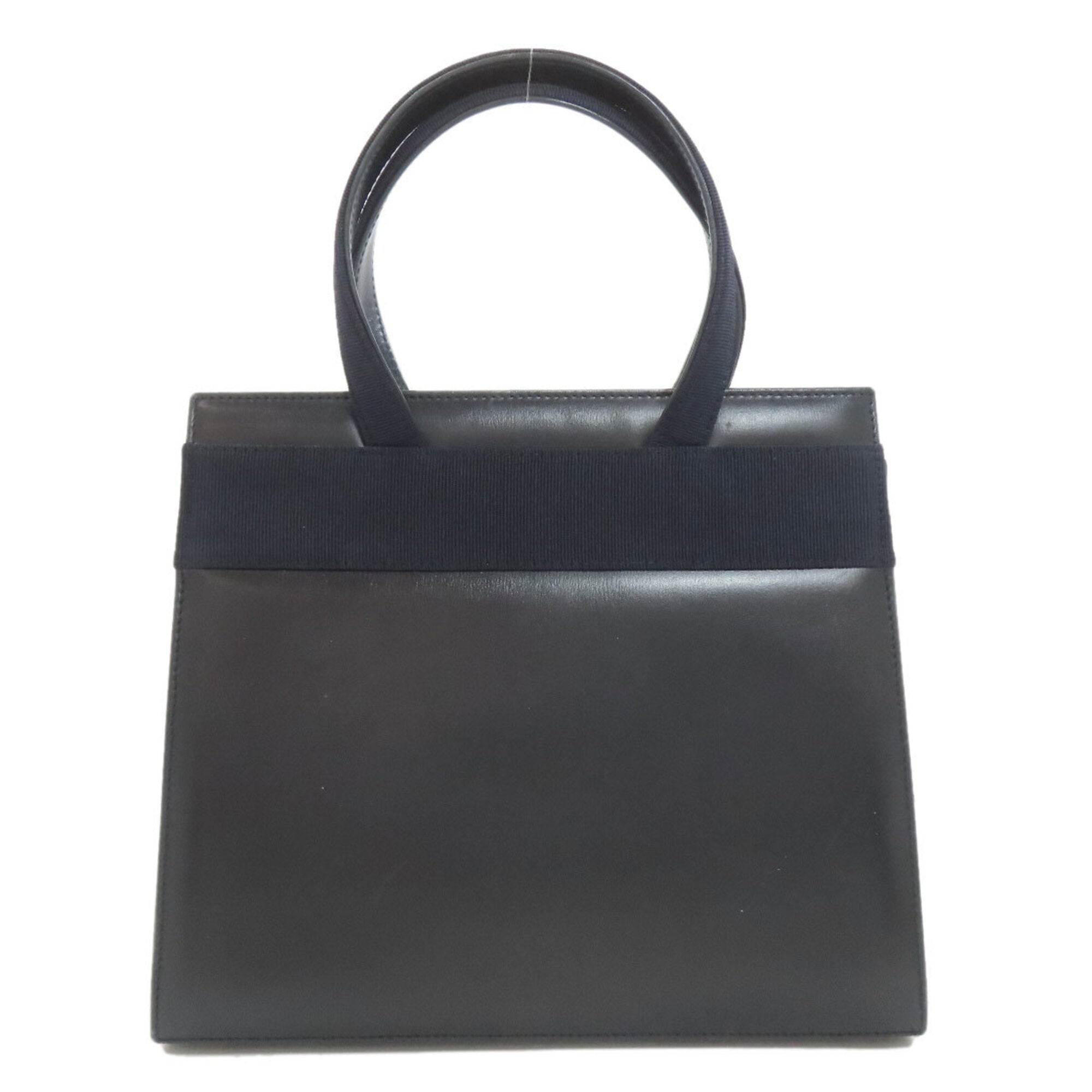 Salvatore Ferragamo Black Navy Leather Handbag (Pre-Owned)