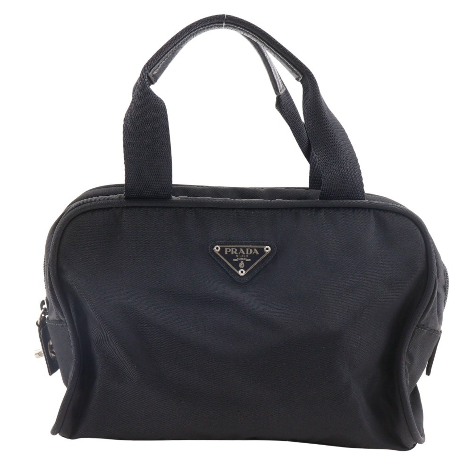 Prada Black Nylon Boston Bag Handbag (Pre-Owned)