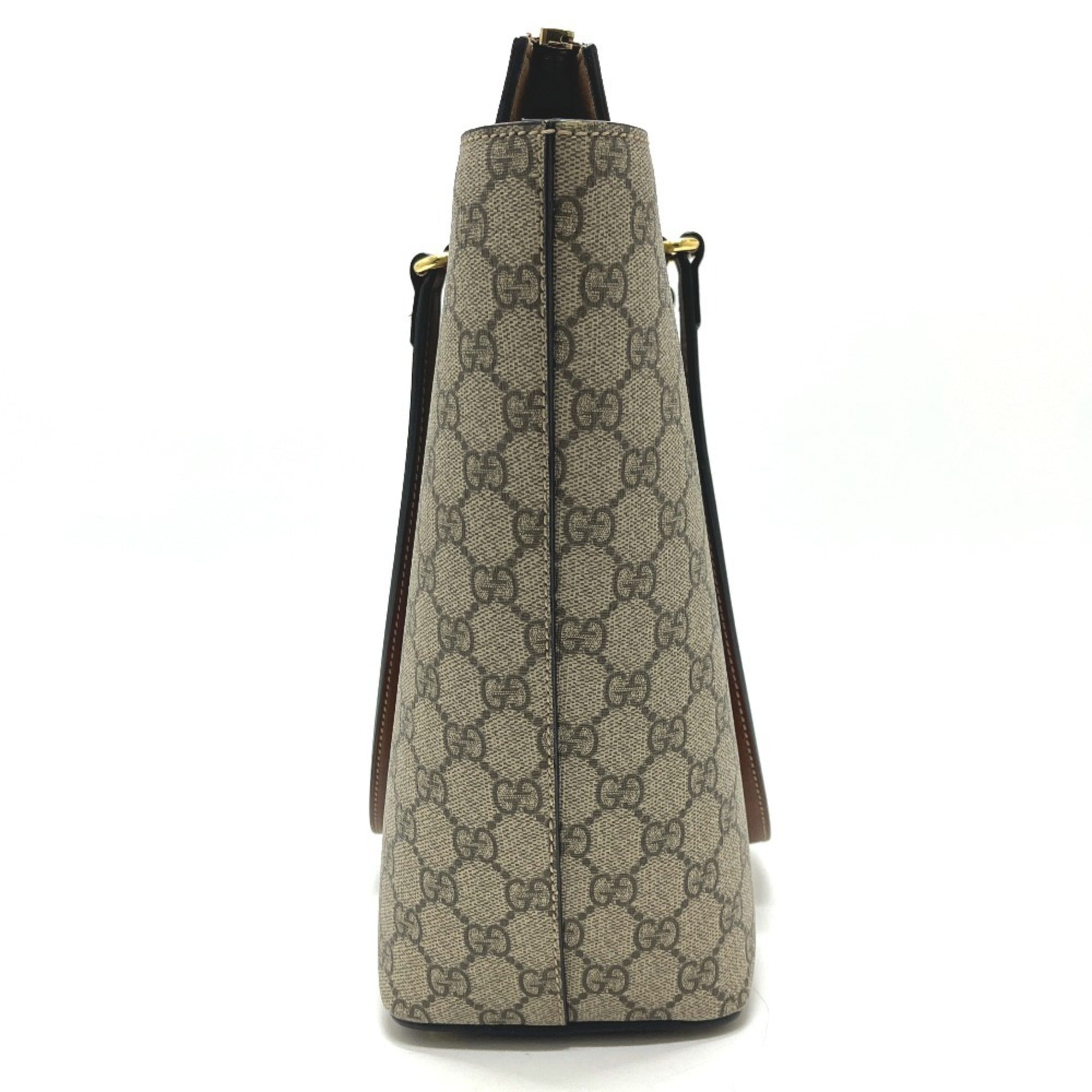 Gucci Beige Gg Canvas Handbag Shopping Bag Tote Bag (Pre-Owned)